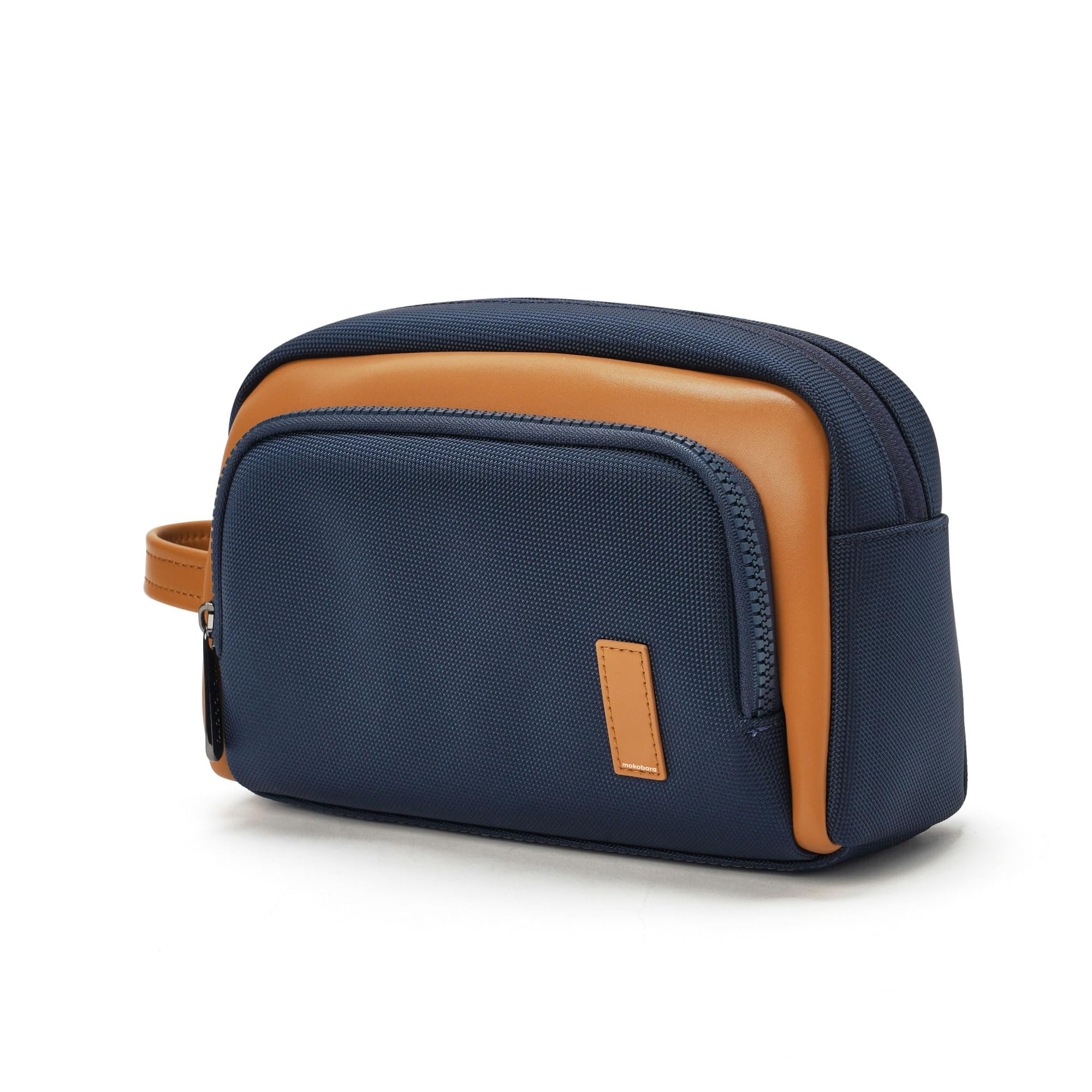 MOKOBARA The Wonder Kit Small Travel Pouch Nylon and Vegan Leather Everyday Carry Organizer Water Resistant Cosmetic Makeup Pouch with Zipper Pockets for Men and Women (Coastline)