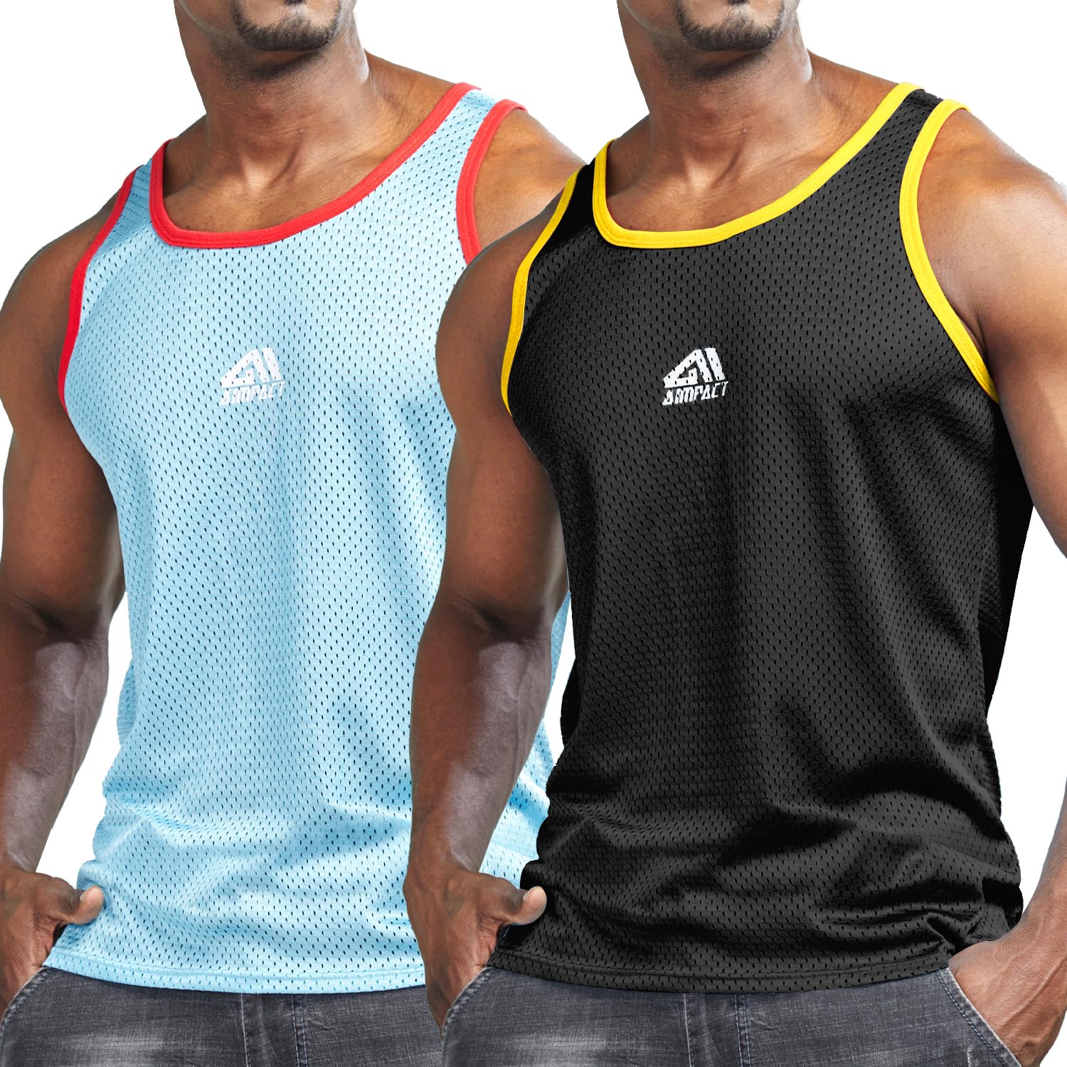 AIMPACT Men Athletic Workout Tank Top Mesh Casual Sleeveless Shirts