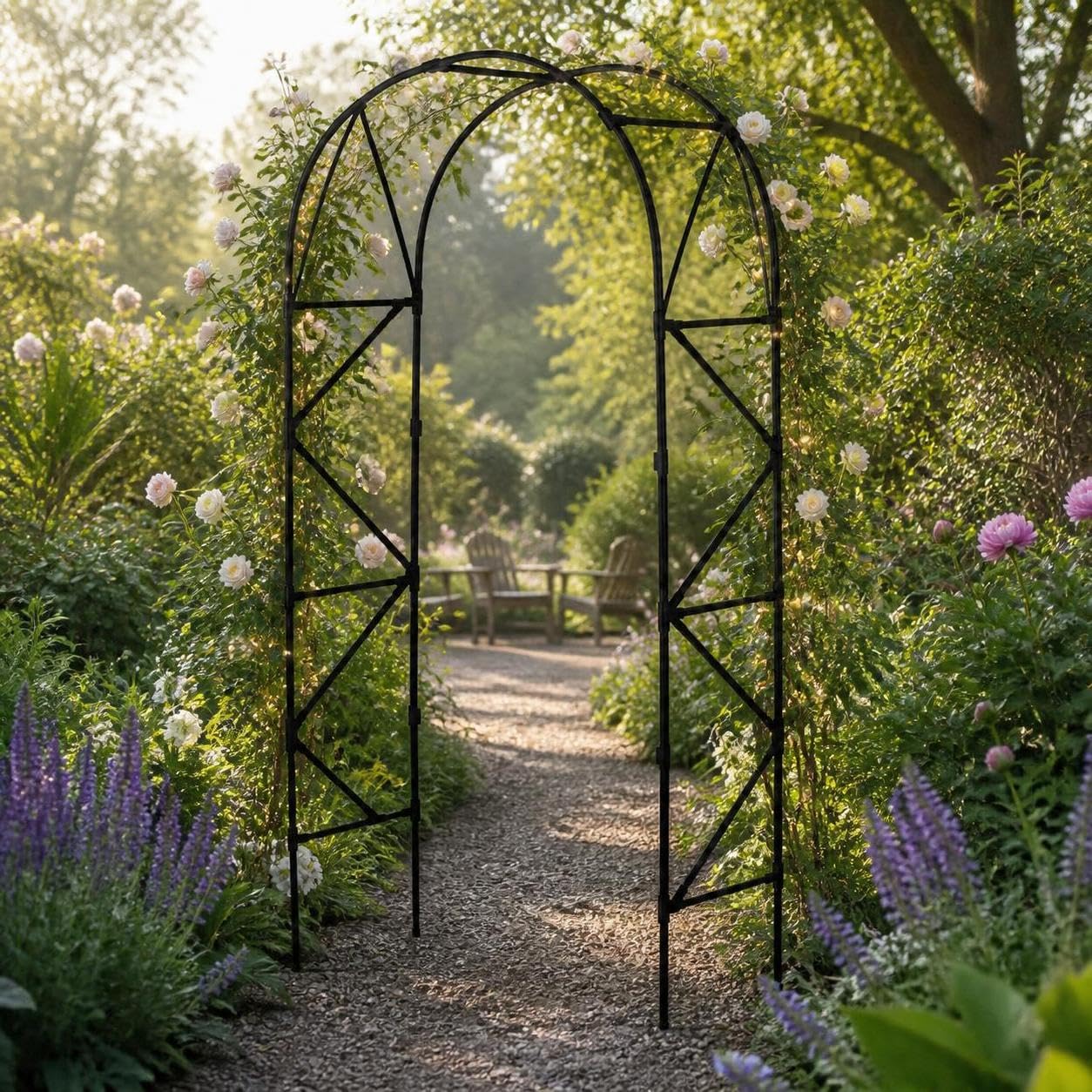 Arco Jardín, Metal, Soporte Trepadoras, Size to 2