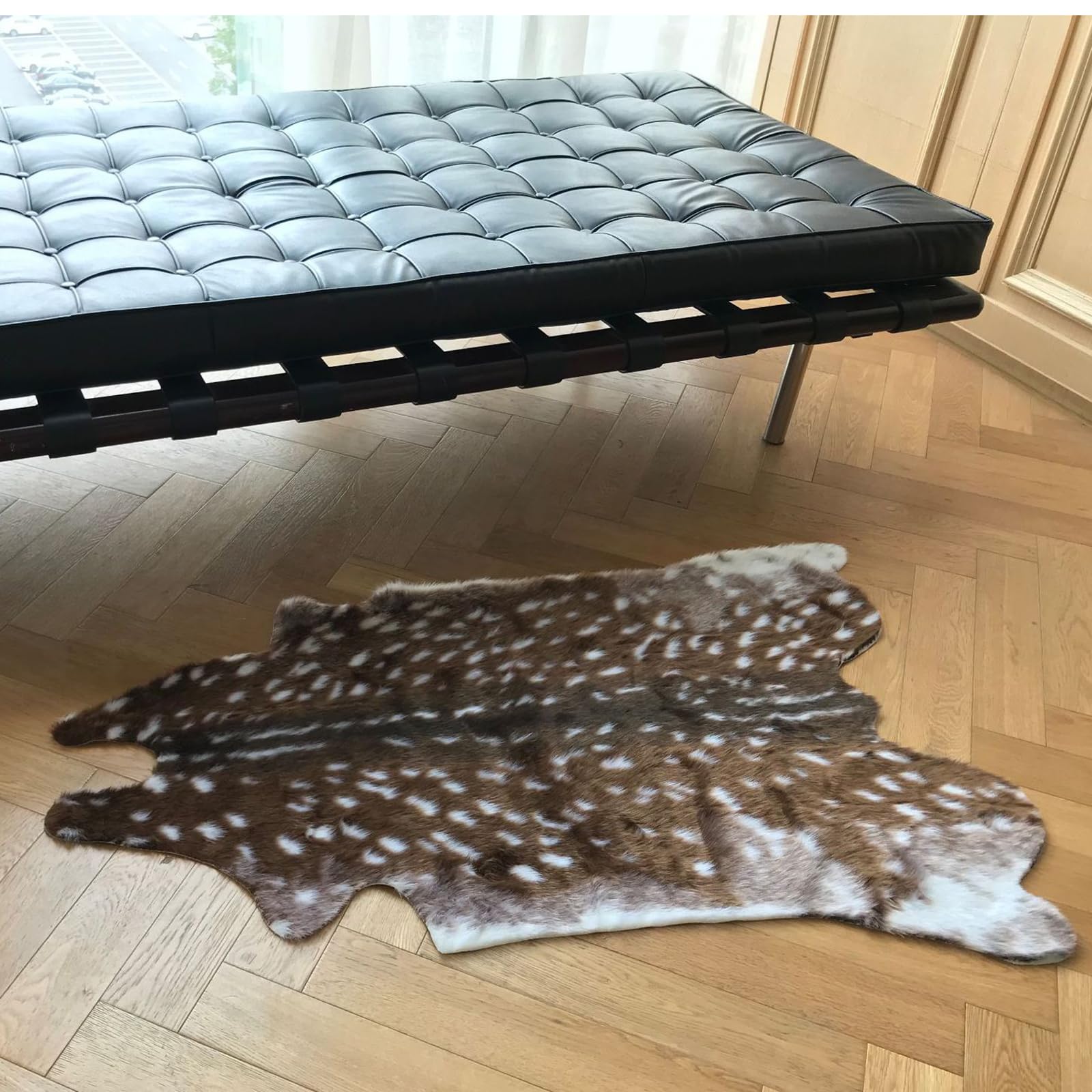 Tappeto con Stampa in Stile Pelle di Mucca,Tappeto con Stampa Animalier,Tappeto Mucca,Tappeto in Finta Pelle Bovina,Tappeto Imitato in Pelle di Animali,Pelle Scamosciata Artificiale