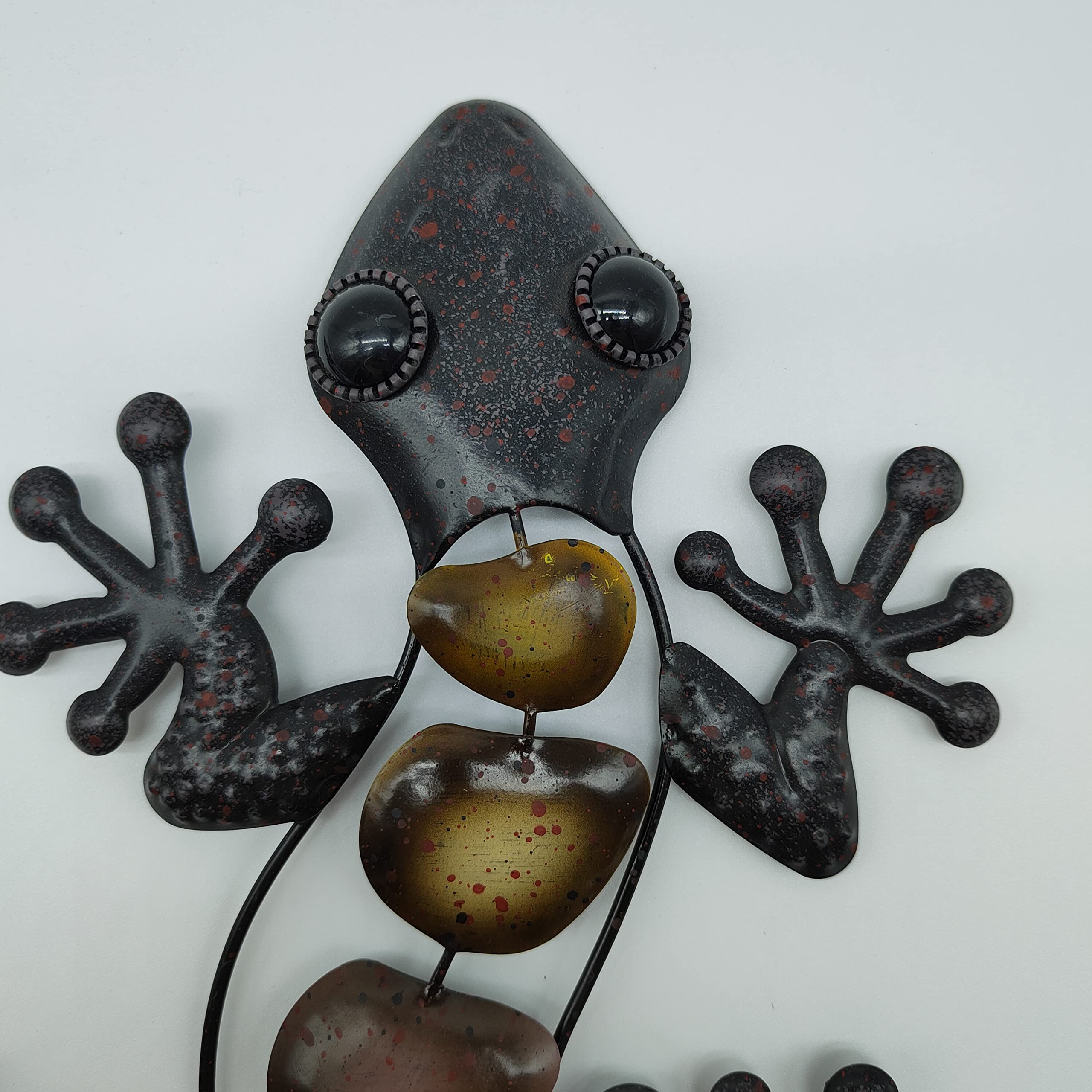 Adorno de Pared x2 Lagartos, Metal, 30 cm, decoración de Pared, jardín al Aire Libre, Figura de Lagartos, decoración de Metal, Colgante, para Patio o Valla, Sala de Estar, baño