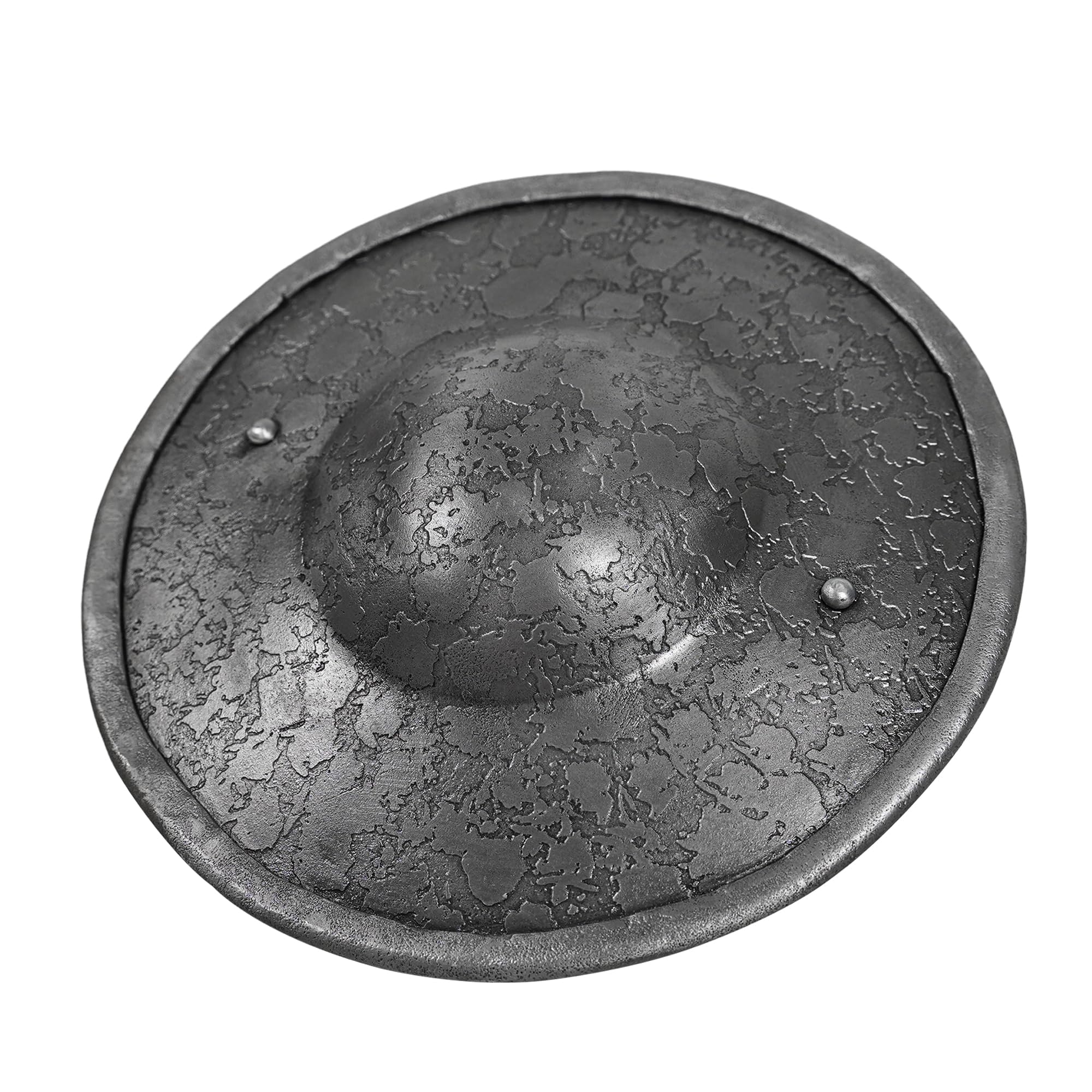 House Of Warfare Unisex Natural Late Medieval Steel Buckler – Hand-Forged 16-Gauge Combat Shield With Textured Finish For Hema, Larp, Sca, And Historical Reenactment Training