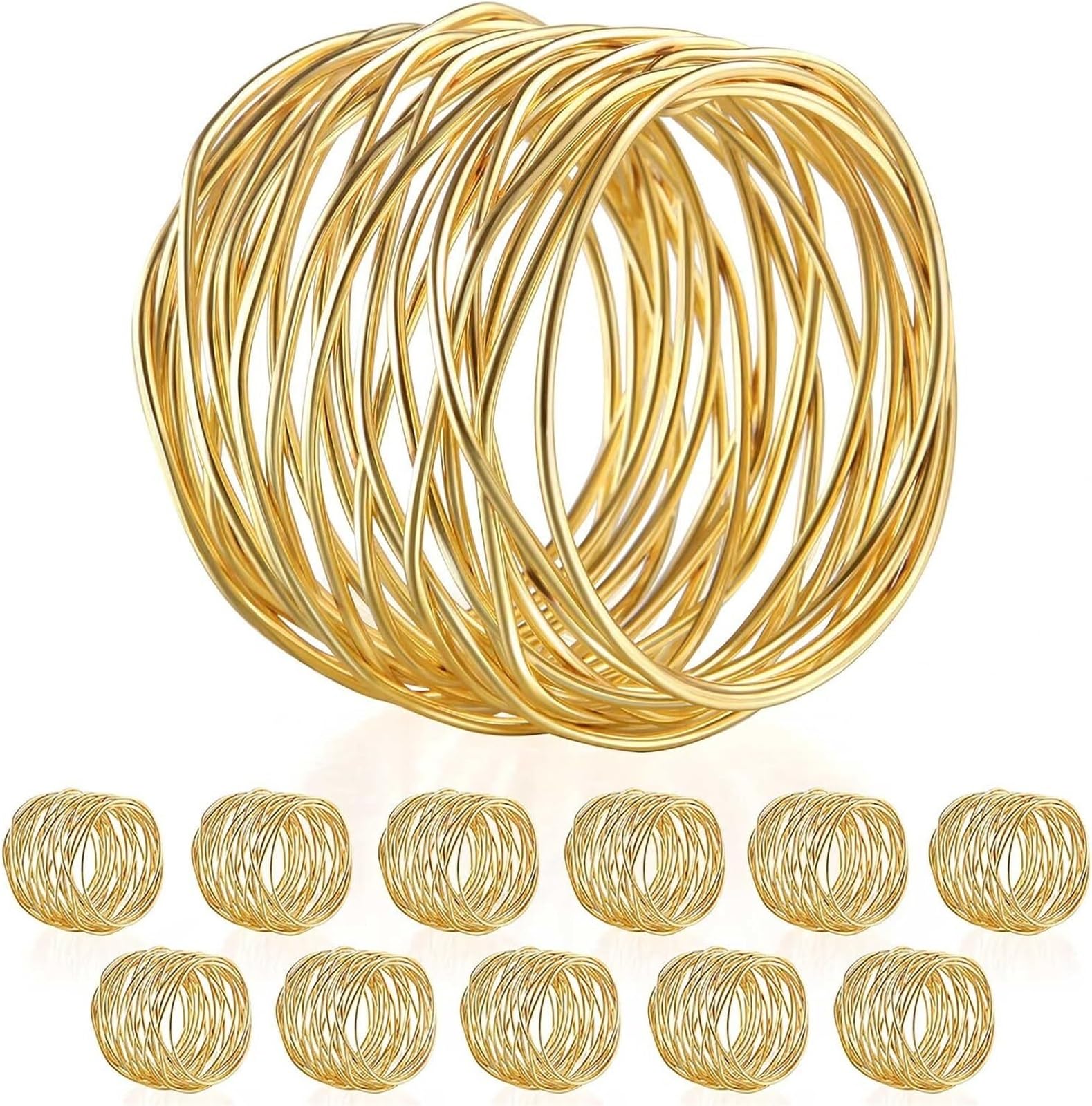 10Pcs Twisted Wire Napkin Rings Holders for Dinner Party Wedding Christmas Décor