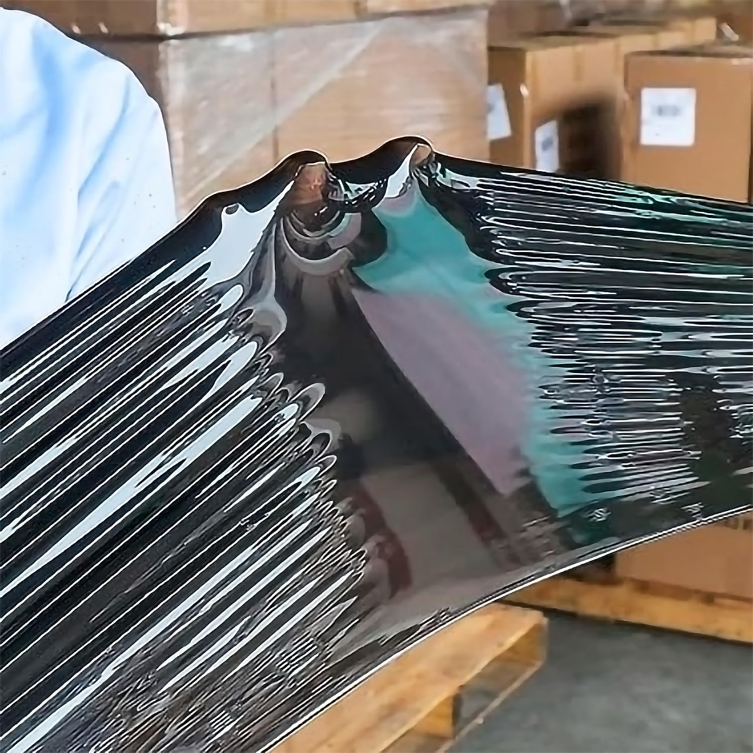 Various - Film Negro para embalaje plástica retráctil de 50cmx200m,23 micras, resistencia industrial de estiramiento, adherencia (Film Negro Embalaje, rollo 1)