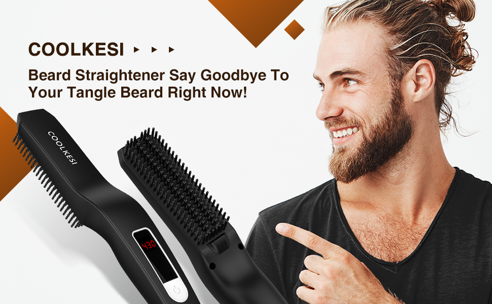 Amazon.com : COOLKESI Ionic Hair Beard Straightener Comb, Faster