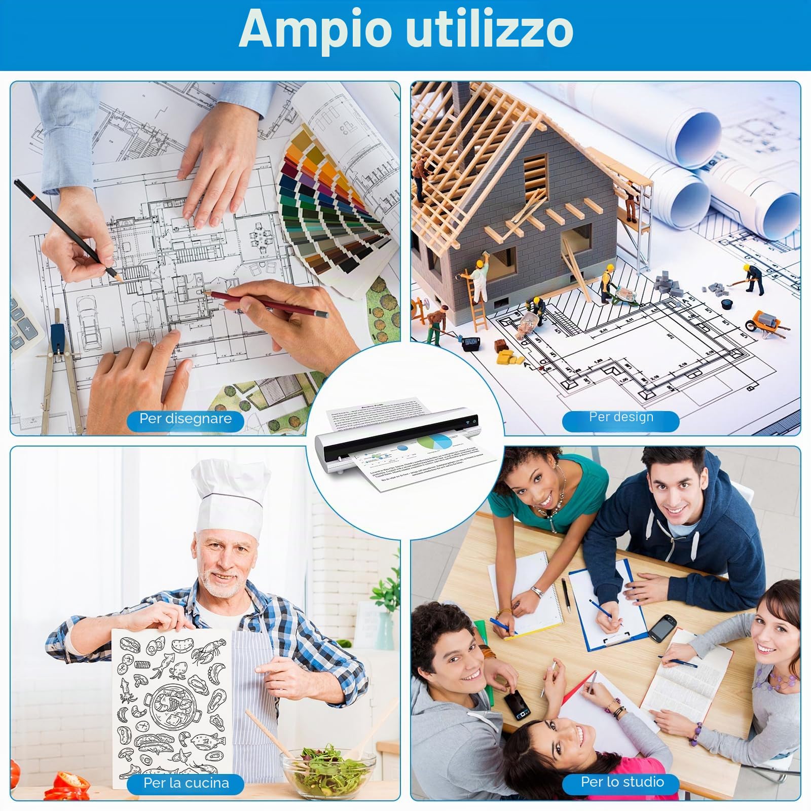 Carta Termica A4 per Stampante Portatile 210mm×297mm 100 Fogli Asciugatura Rapida