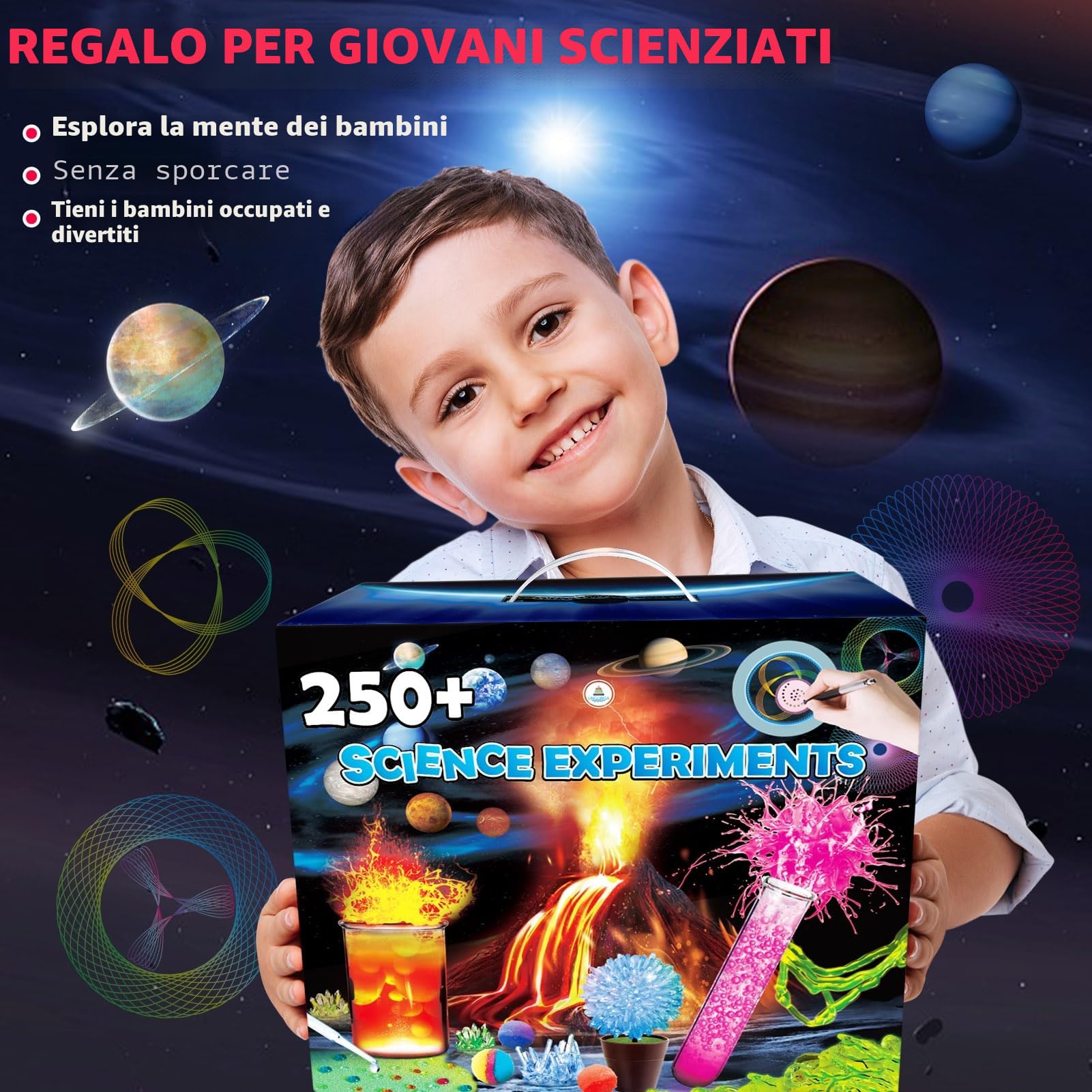 UNGLINGA 250+ Esperimenti Kit Scientifici per Bambini, Set di Chimica, Vulcano, Progetto Scienza Giocattoli STIM per Ragazzi Ragazze Apprendimento Regali Educativi Set