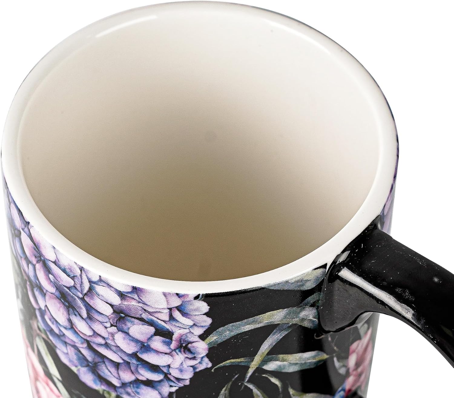 Topadorn Ceramic Coffee Mug Porcelain Latte Tea Cup With Lid Handle and Gift Box 17oz.,Flowers - Image 4