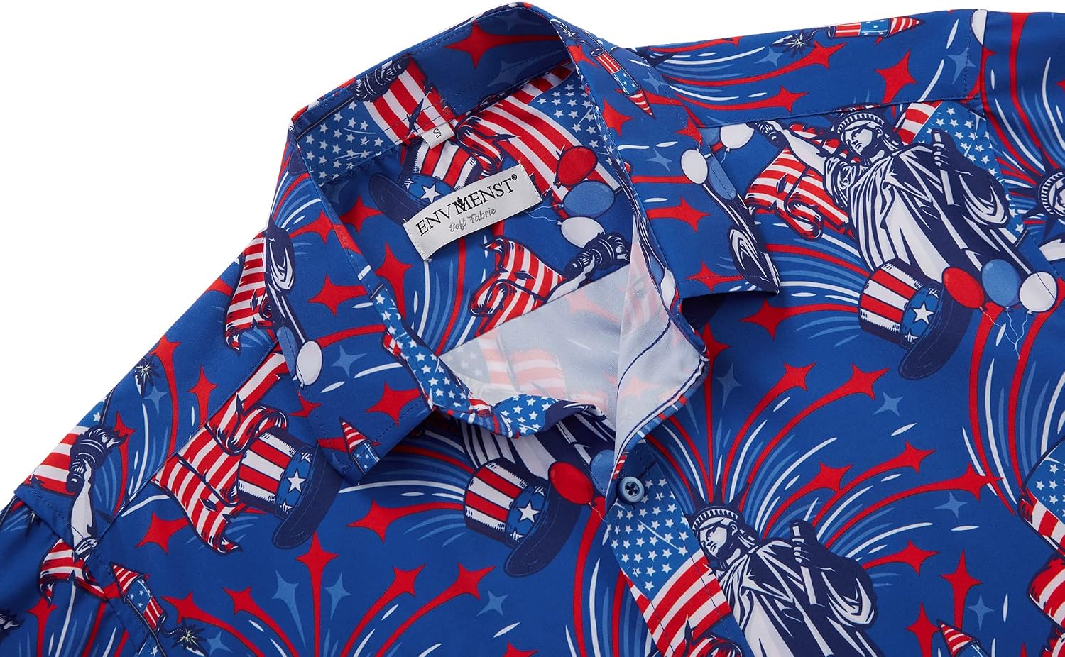 ENVMENST Hawaiian Shirt for Men Short Sleeve Beach Printed Summer Button Down Aloha Shirt