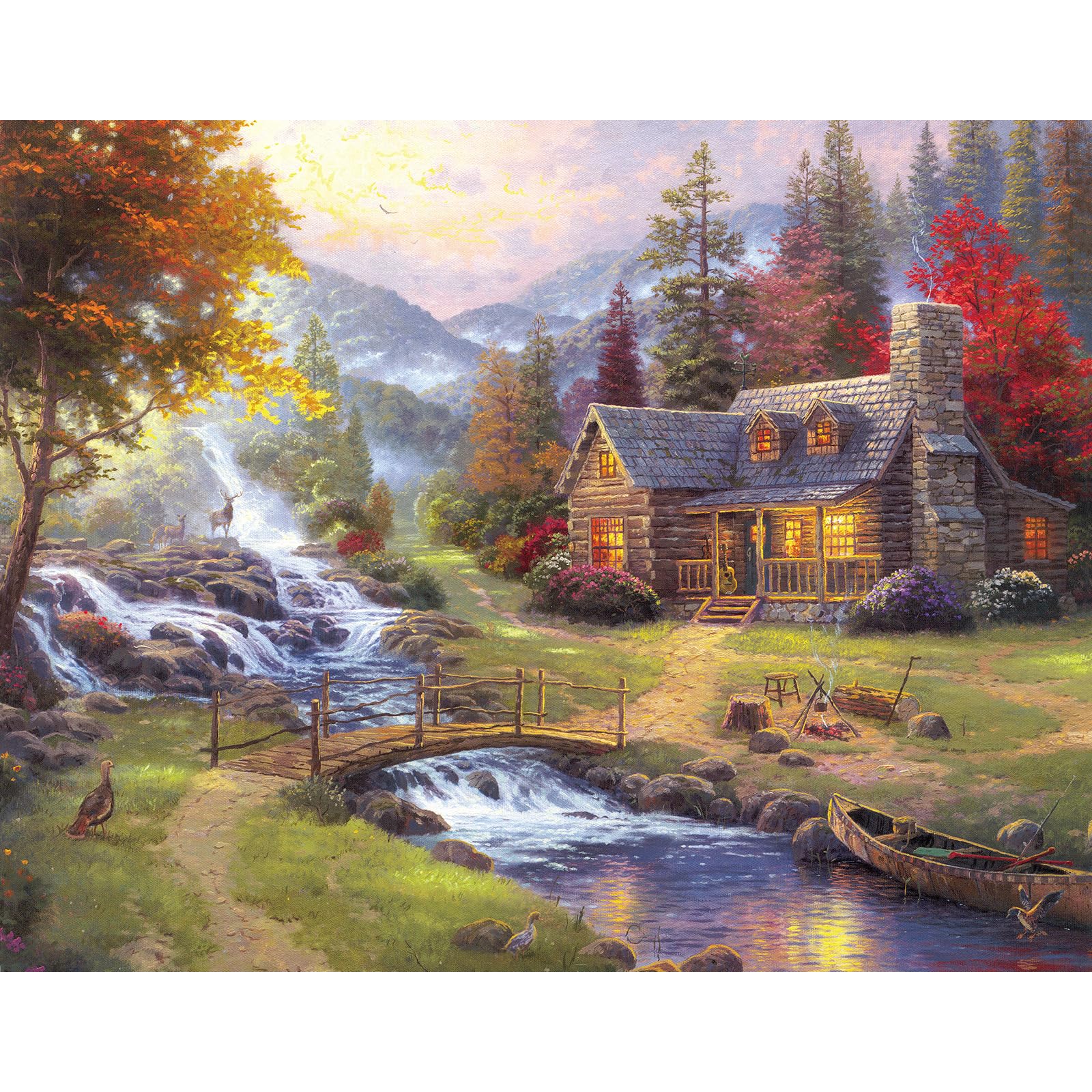 Chengqism Jigsaw Puzzles 100 Pieces for Adults Landscape Puzzle 100 Pieces Landscape 100 Piece Jigsaw Puzzle with Extra Large Piece for Adult Educational Games-Home Puzzles for Adult Teens Seniors — image 1