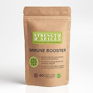 Strength & Spices Immune System Booster, Turmeric and Black Pepper with Moringa Powder, and Maca, Antioxidant-Rich Blend to Improve Immune Functions and Overall Wellness, 1000mg, 60 Capsules, Refill