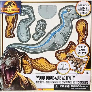 Tara Toys Jurassic World Dominion: Wood Dinosaur Activity - Building, Decorating Set, Ages 3+