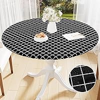 Vista 40 de Mantel rectangular, manteles de plástico elásticos ajustables con parte trasera de franela para mesas de 4 pies, manteles de vinilo impermeables