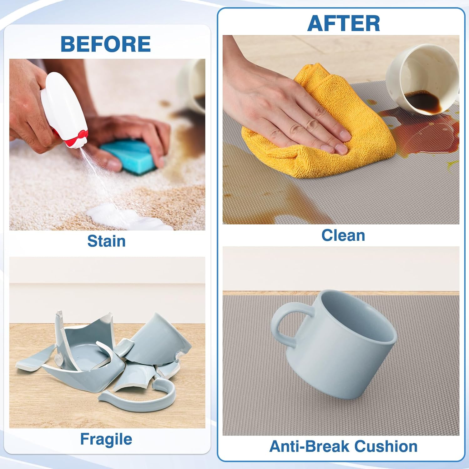 StepRite Kitchen Mats, 2PCS Kitchen Rugs, Cushioned Anti Fatigue Kitchen Mats for Floor, Non-Slip Standing Desk Mat, Waterproof Kitchen Rug Set for Kitchen, Floor, Office, 17.3"x30"+17.3"x47", Khaki