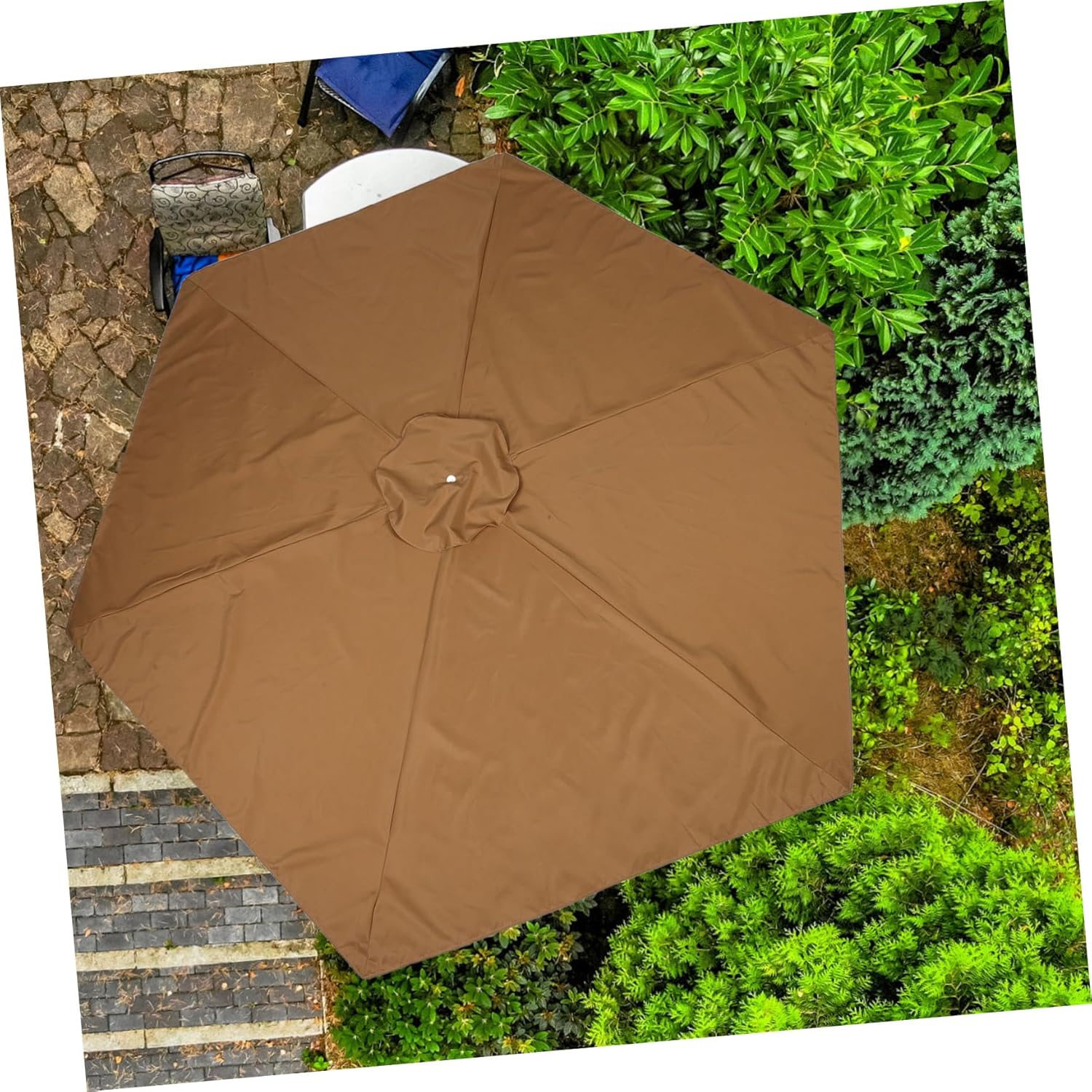Umbrella Canopy Replacement Polyester Cover Rib Outdoor Patio Market Umbrella Easy Installation for Garden Use