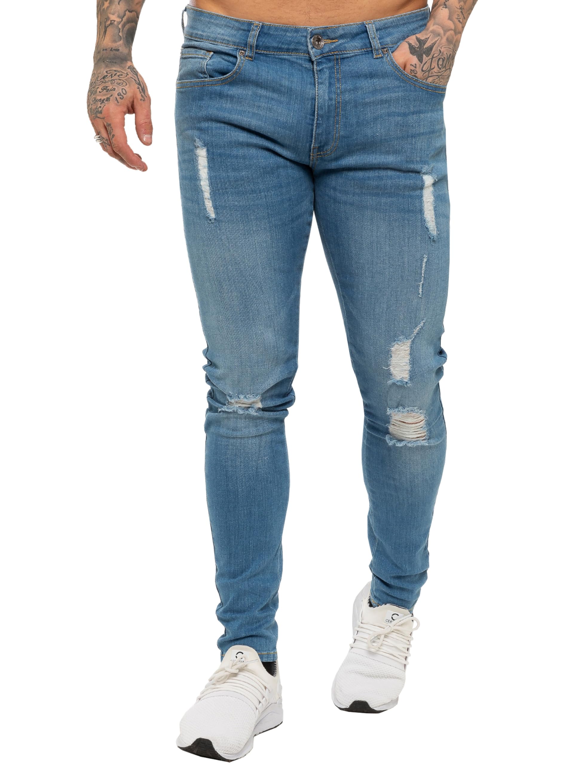 Ze Enzo Men's Light Stonewash Ez383 Lsw 34 Regular Prime