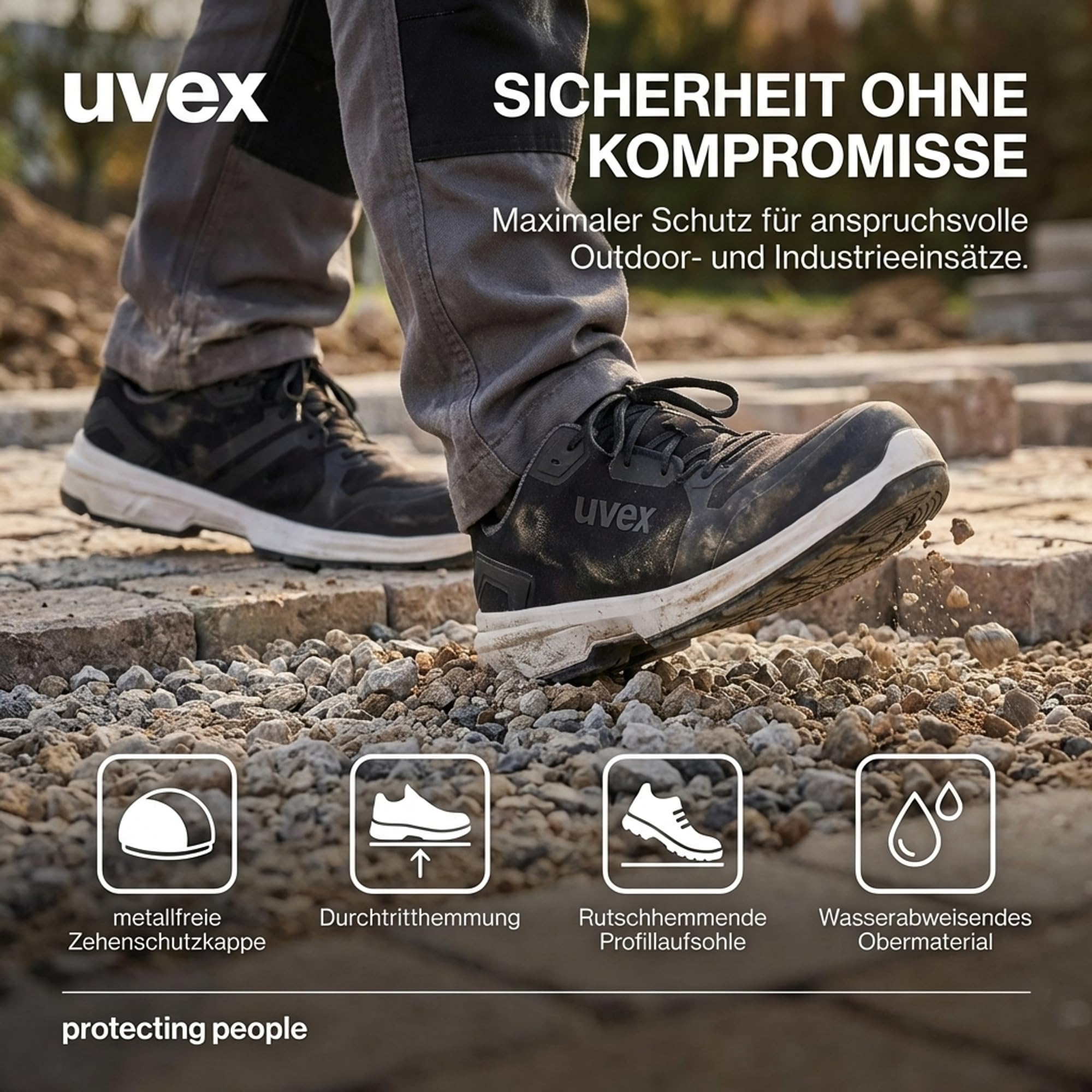 Uvex 1 Sport S3L Sicherheitsschuhe - Ultraleicht & sportlich, metallfrei, ESD-fähig, rutschfest (SR), durchtritthemmend, atmungsaktiv & ergonomisch