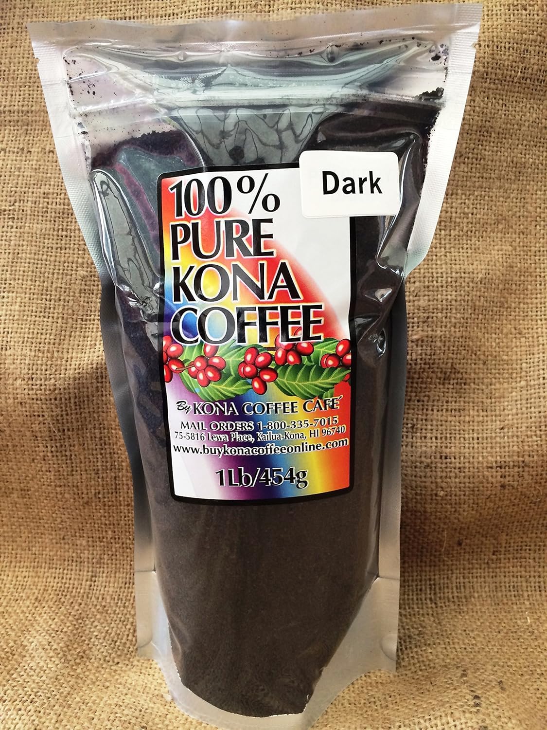 100% Kona Coffee Dark Roast Ground -16 ounces