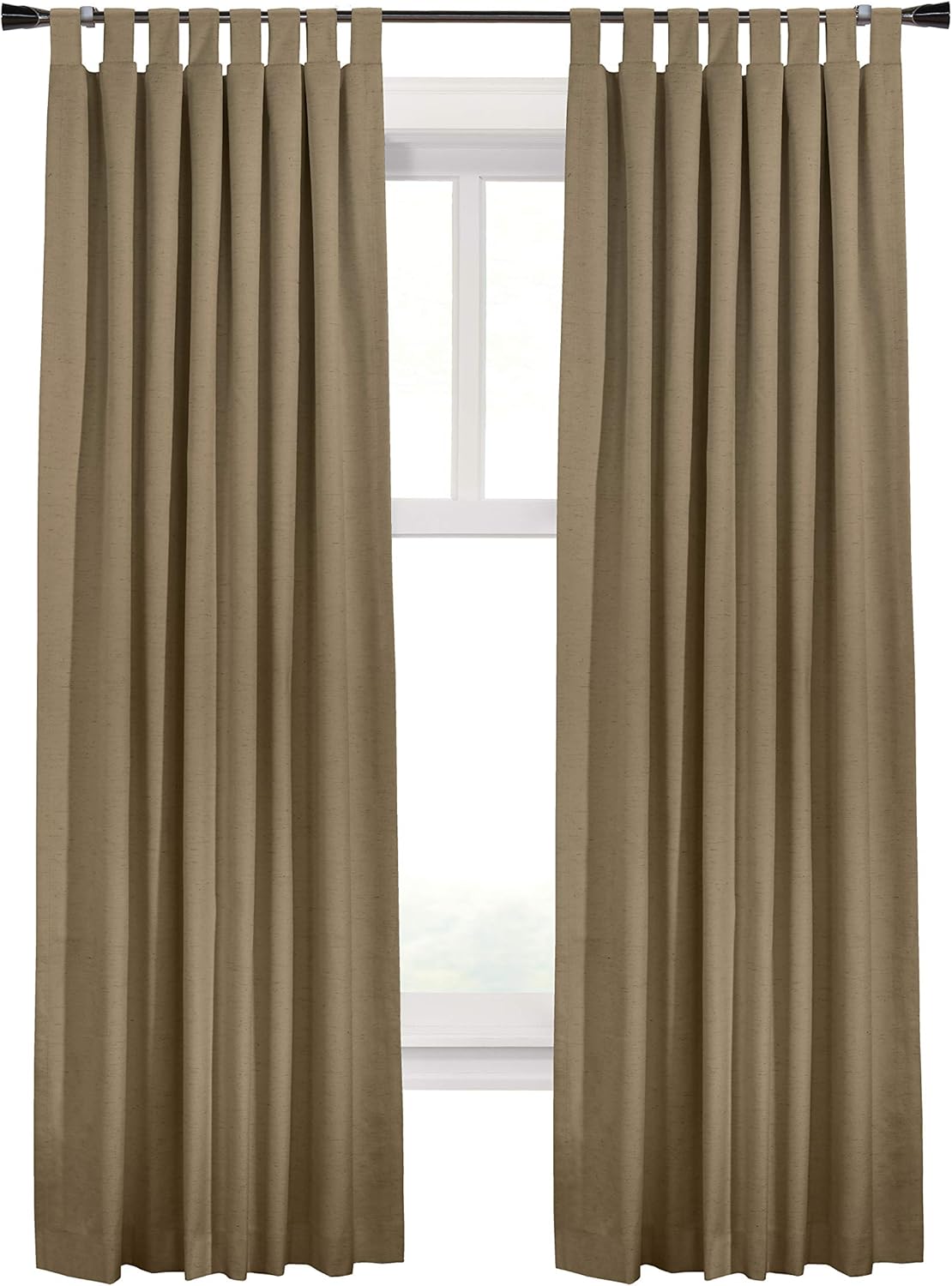 Pebble 63" Tab Top Blackout Curtain Set with Linen and Polyester