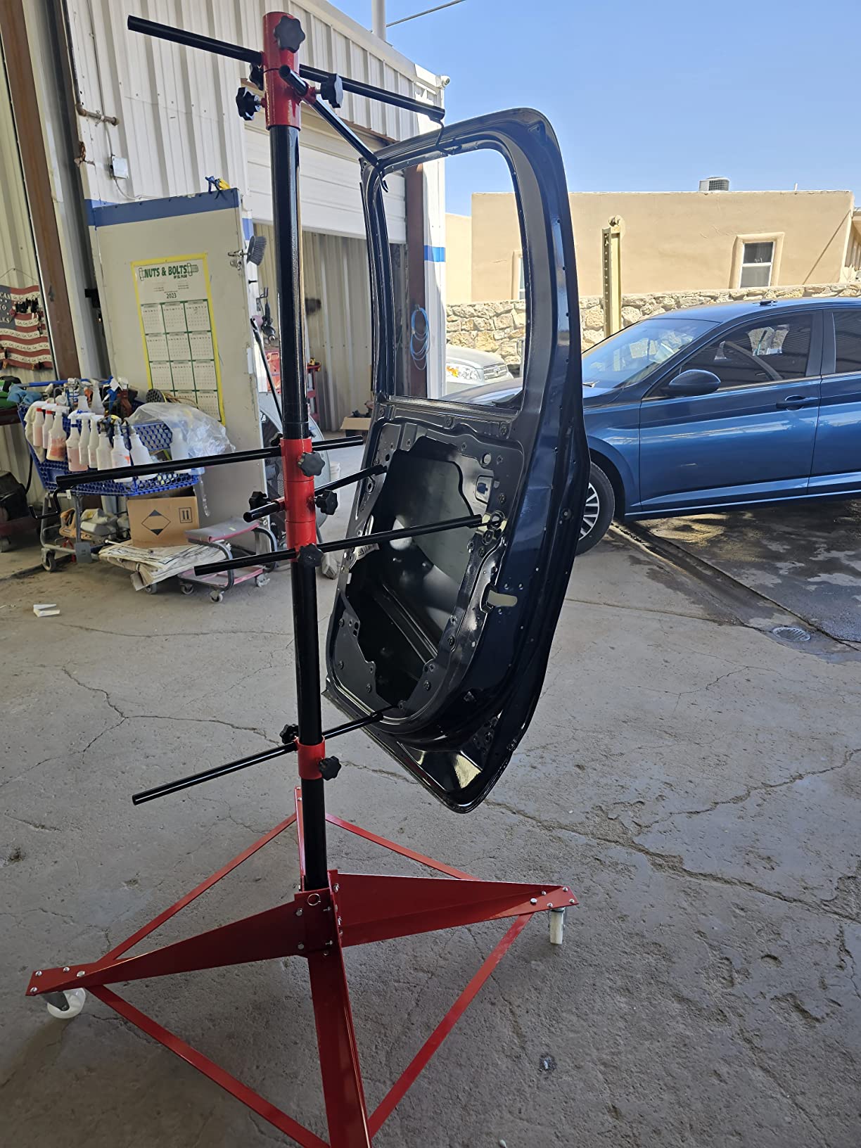 Universal Auto Panel Tree Paint Stand | Adjustable Hook Holder For Doors, Fenders, Bumpers | 150lb Capacity, Wheels