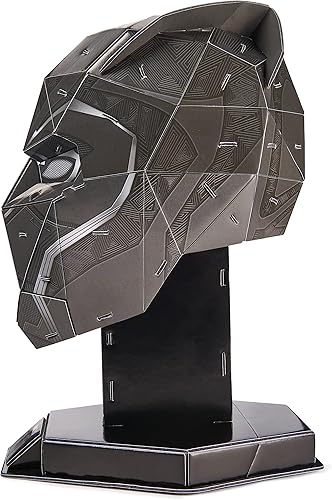 Miniatura 8 de 4D Build, Marvel Black Panther Kit de modelo de rompecabezas 3D con soporte, 82 piezas, decoración de escritorio Wakanda Forever Black Panther