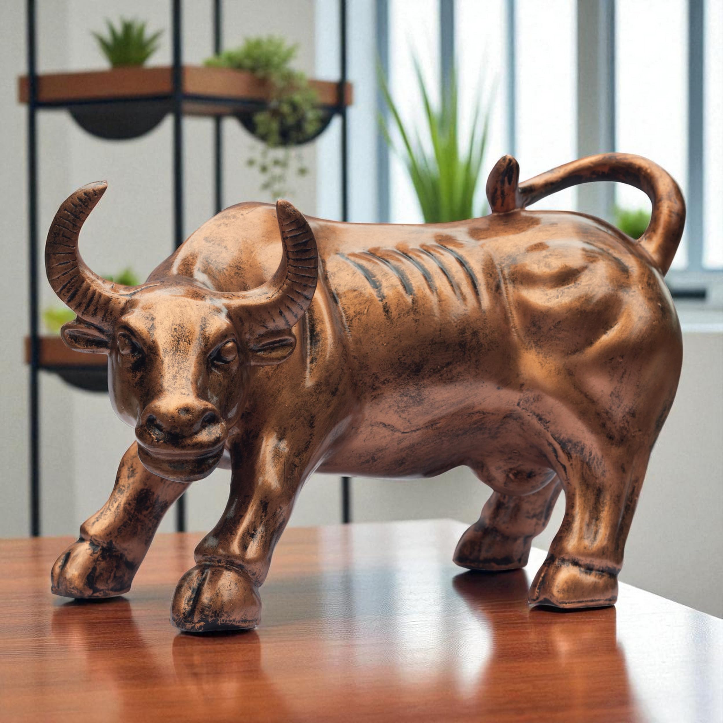 Charging Bull Statue for Home & Office Decor – Large 12 Inch Resin Figurine | Tabletop Showpiece for Decor, Gifting, Vastu — photo — 9 of 9
