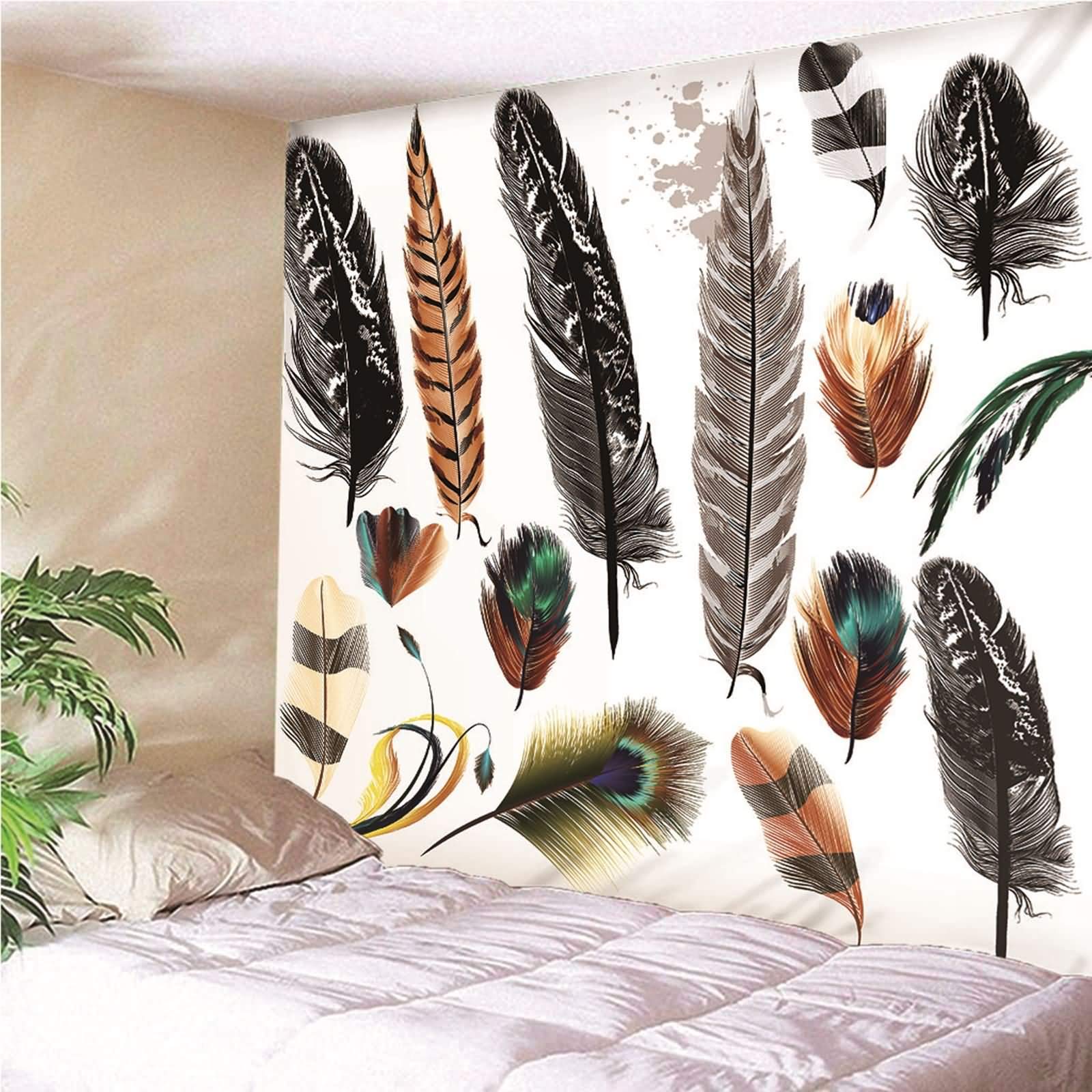 Tapiz Sofa,(260x240CM) Tapiz Pared Salon Multicolor Tapiz Poliéster Plumas