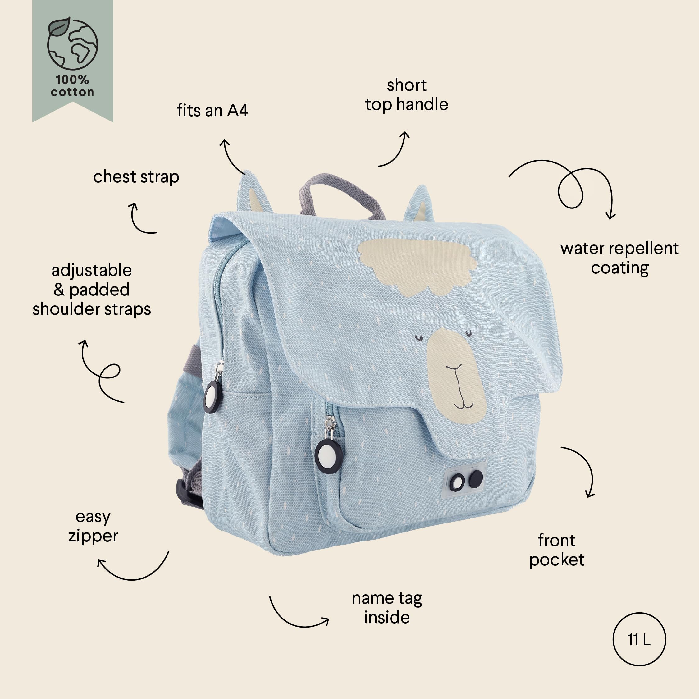 Trixie Schulranzen Kindertas Mr. Alpaca - wasserabweisend - blau