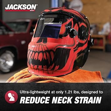 Jackson Safety Premium Graphic Welding Hood with ADF - Ultra Lightweight Auto Darkening Welding Helmet - ANSI Z87.1 (Multiple Styles)