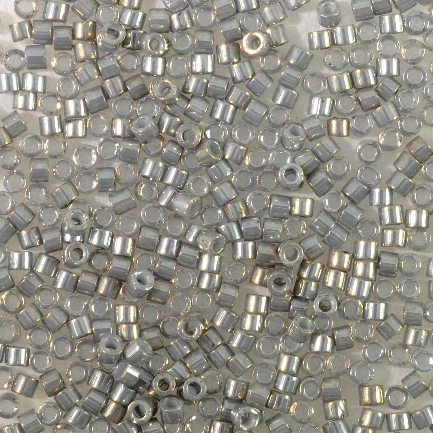 Miyuki Delica Seed Bead 11/0 White Gold Luster Grey AB Opaque (3 Gram Tube)