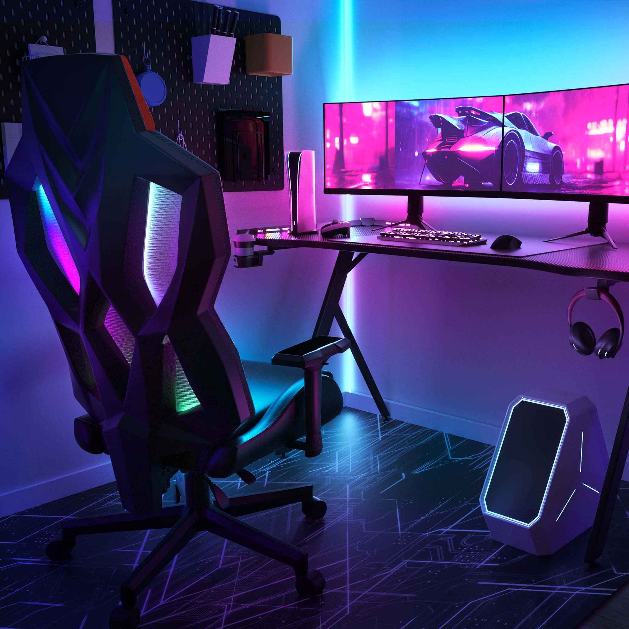 Buy Dowinx RGB Gaming Chair and Table Combo, Ergonomic Computer Chair