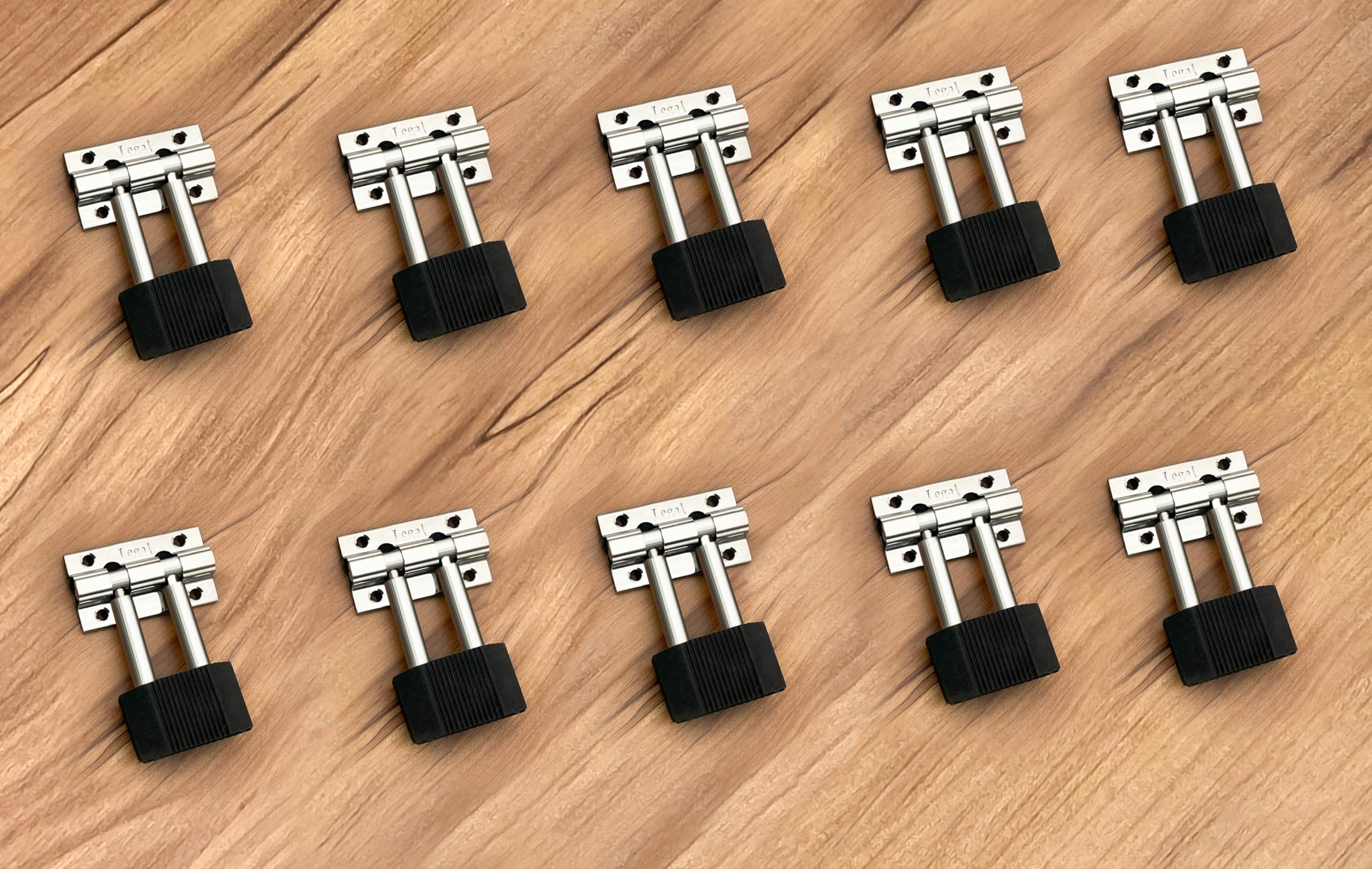 legal super industries Stainless Door Matt Door Stopper for Main Door, Latches for Door, Glossy Finish (S-651 10PCS Double Stopper Round)