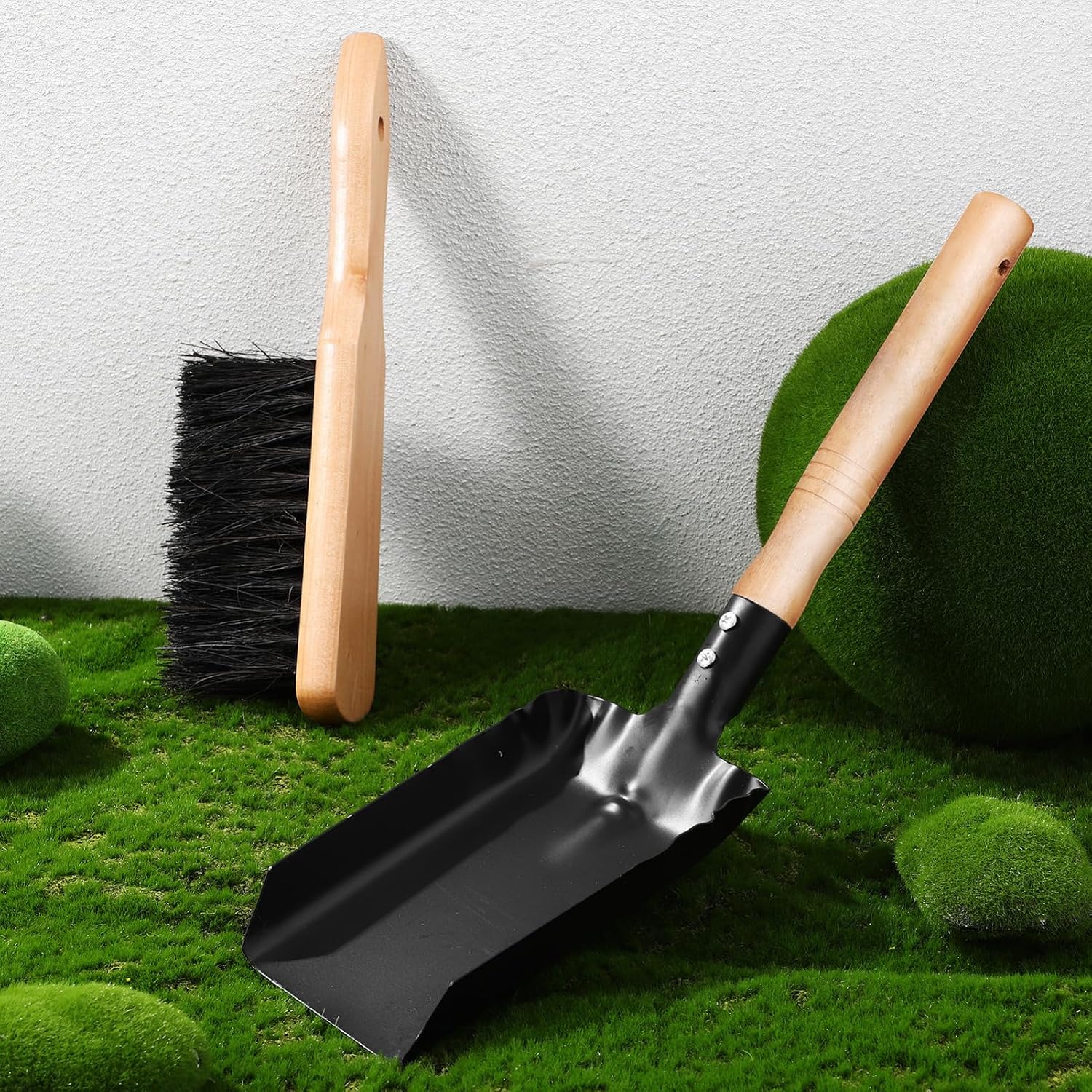 1set Hearth Brush and Shovel Set Scoop for Cleaning Soft Bristles Handle Non-Slip