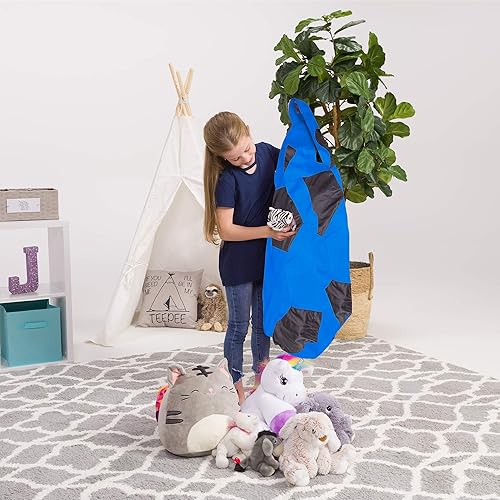 Miniatura 388 de Posh Funda de Silla Puf Rellenable para Almacenamiento de Animales de Peluche para Niños - Organizador de Juguetes Infantiles, Grande-38 - Lona