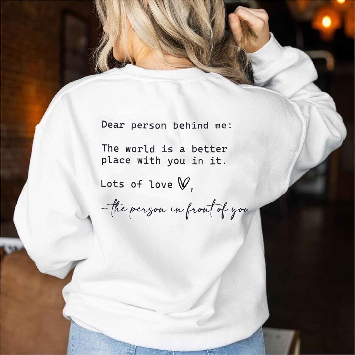 JINTING You Are Enough Sweatshirt for Women Mental Health Dear Person Behind Me Hoodie Shirt Inspirational Pullover Top - Image 4