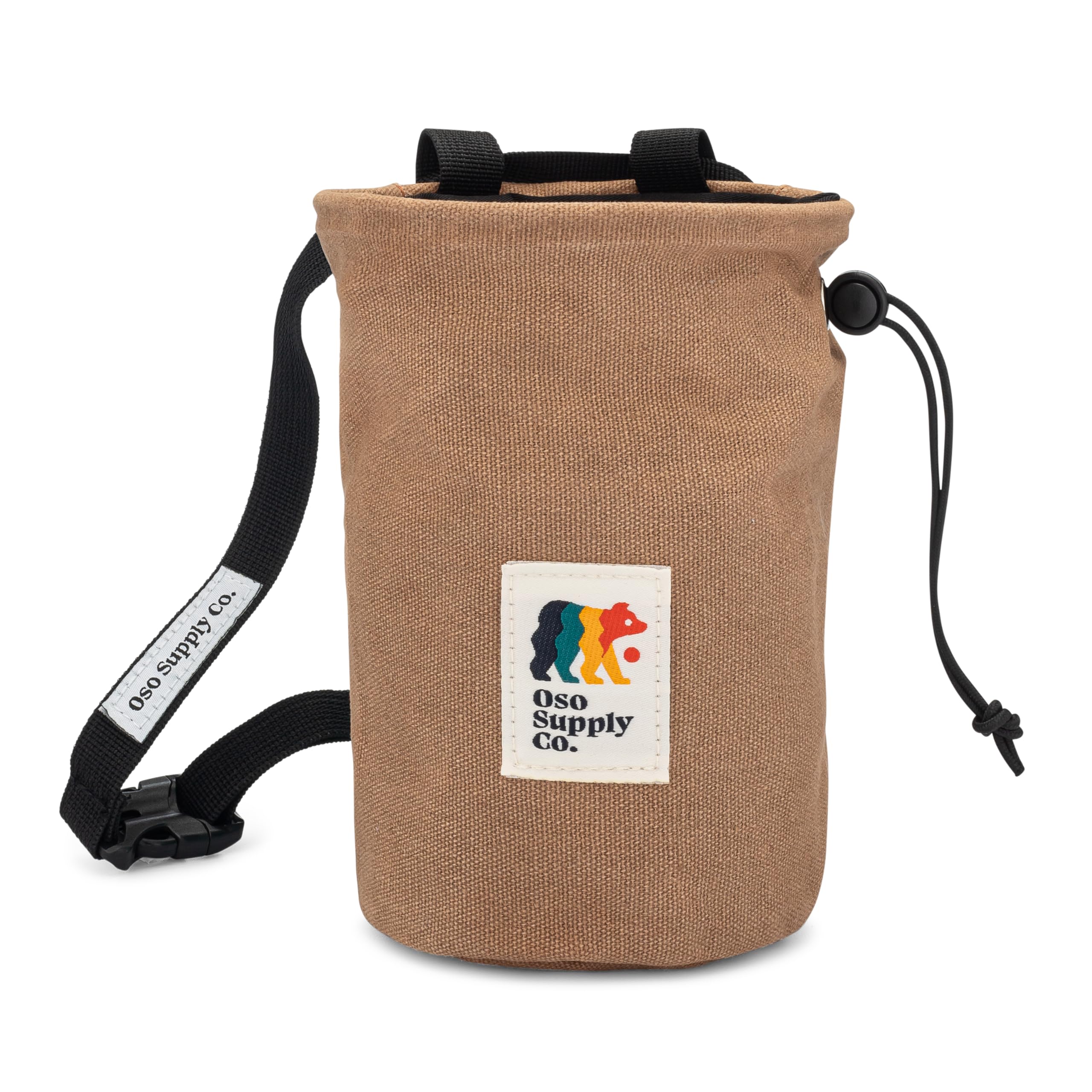 Waxed Canvas Chalk Bag for Rock Climbing, Bouldering Chalk Bucket with Belt, Waterproof, Zippered Pocket - Perfect Rock Climbing Gear, Equipment for Indoor/Outdoors