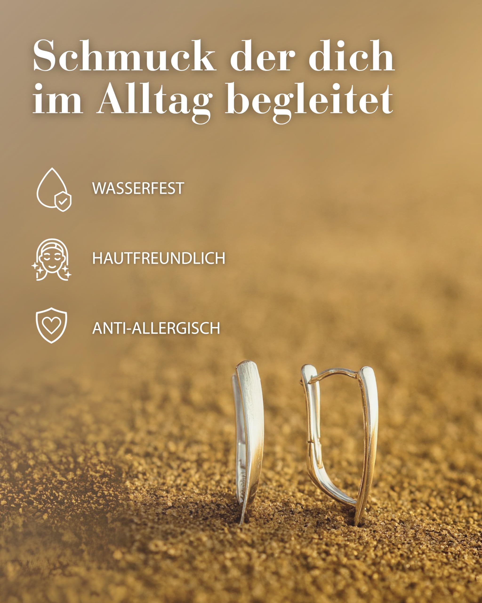 Vinani Damen Ohrringe 925 Silber - Klapp-Creolen Ohrring Set für Frauen aus 925 Sterling Silber abstrakt mattiert glänzend CQU