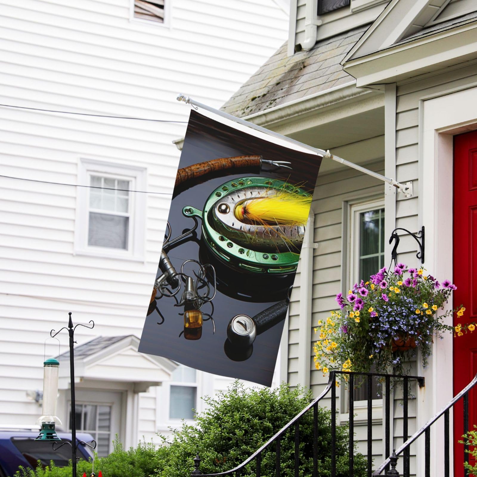 Amazon.com : Fish Hook with Fishing Lure Rod Flag 3x5 Ft Outdoor Flags  Vertical Double Sided Garden Flag Funny Outside Yard Flag Party Banner for  Wall Art Hanging Poster Indoor Outdoor Decoration :