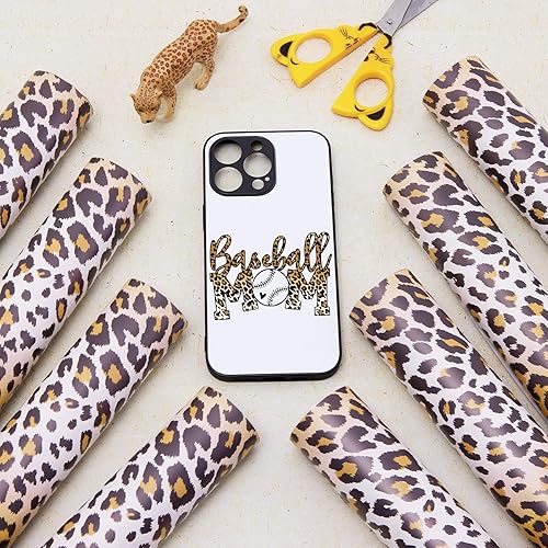 Miniatura 113 de Tintnut Vinilo permanente – 10 hojas de 12 x 10 pulgadas, hojas de vinilo adhesivo permanente de leopardo arcoíris, vinilo adhesivo permanente