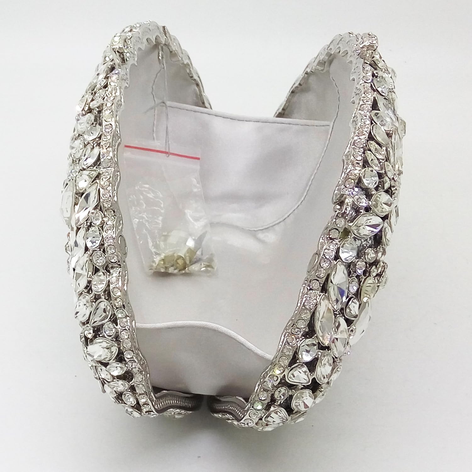 Boutique De FGG Flower Evening Bags for Women Formal Rhinestone Clutch Purse Wedding Party Prom Crystal Clutch Handbag,Mini