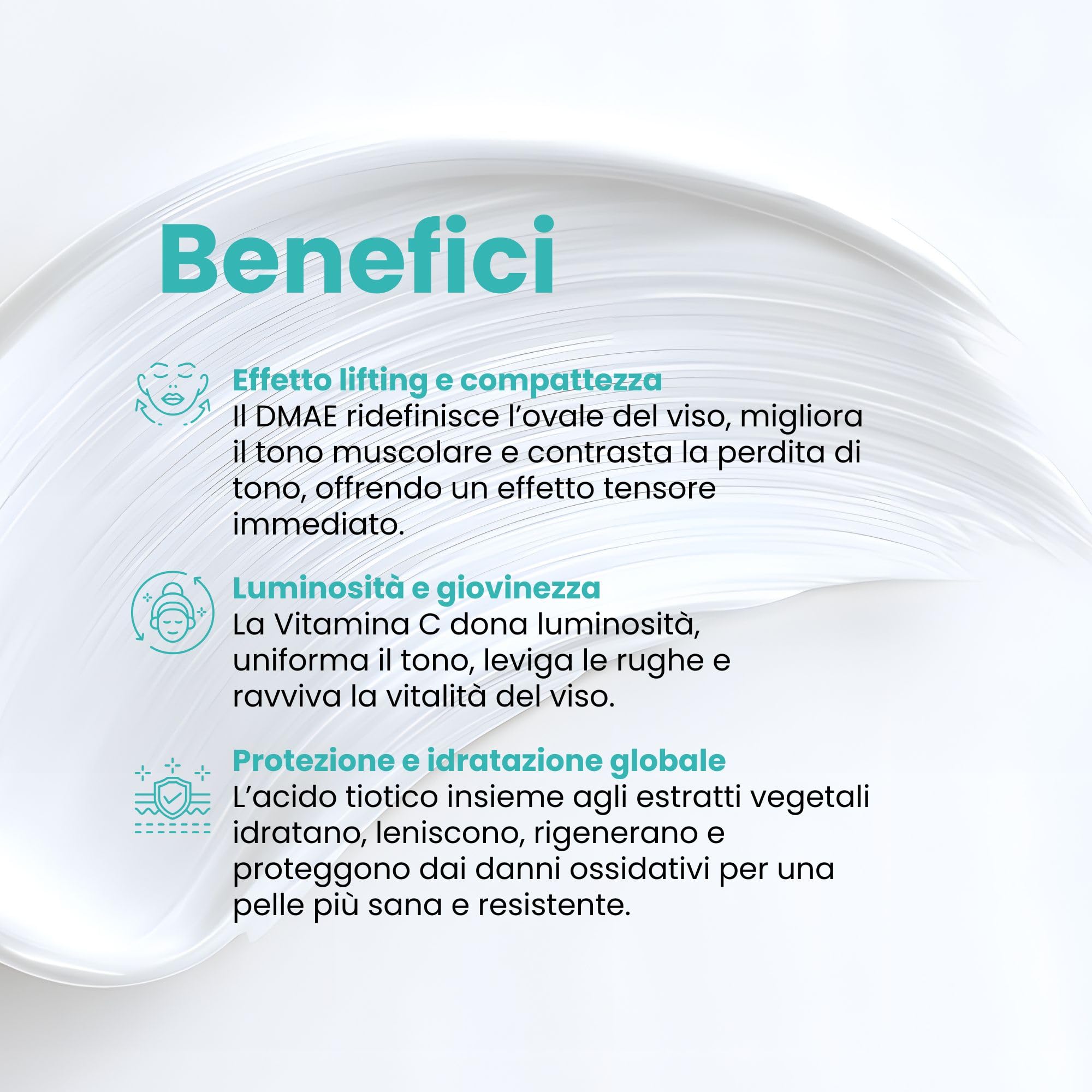 LaLuz by Lourdes Moreno | Crema Viso Antirughe Donna con DMAE | Crema Rassodante e Lifting Immediato per Viso, Collo e Décolleté | con Vitamina C | 50 ml