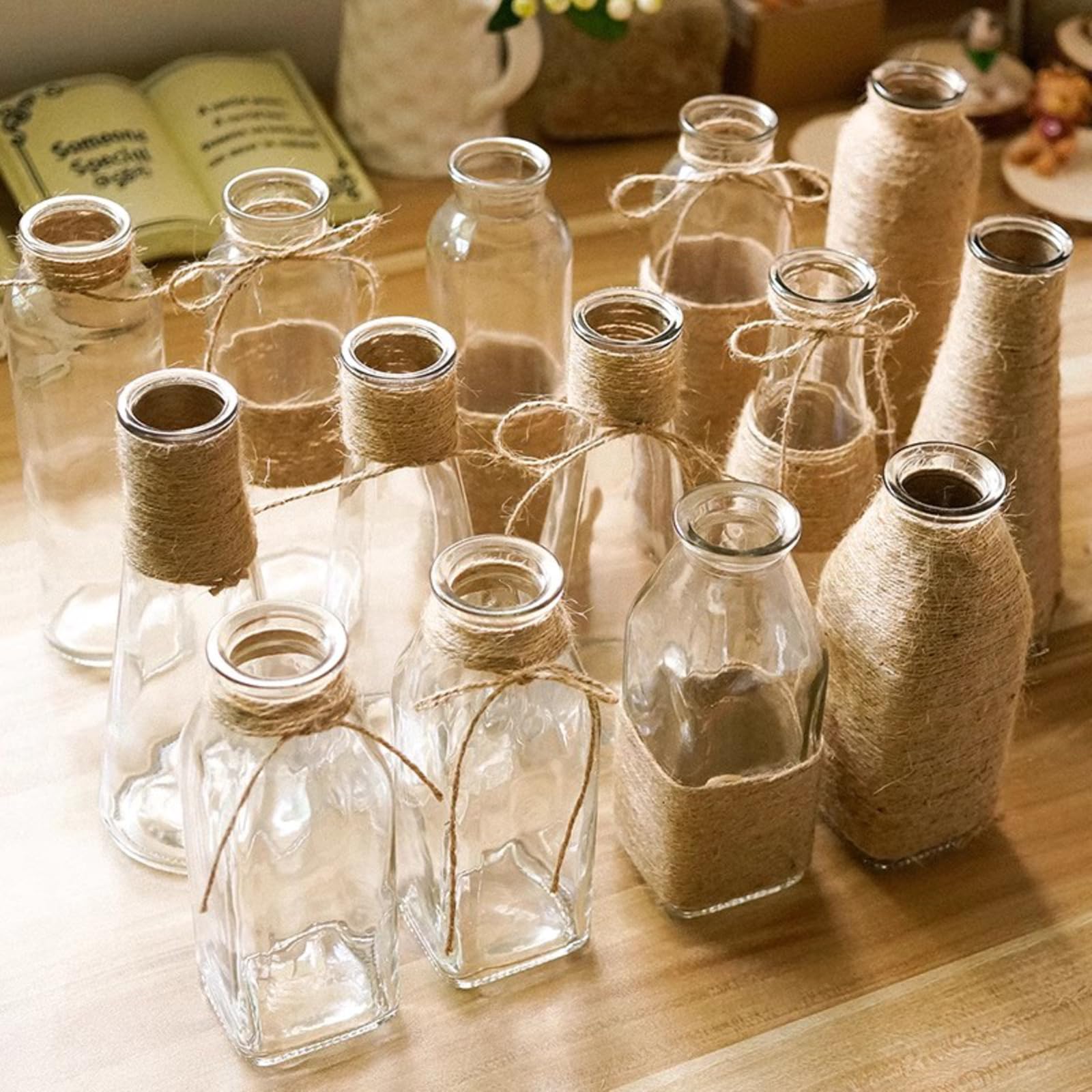 2 Piezas 200 m Yute Natural Marrón, 1mm Cuerda de Yuta, Jute Yarn para Embalaje, Bricolaje, Floristería, Decoración, Manualidades