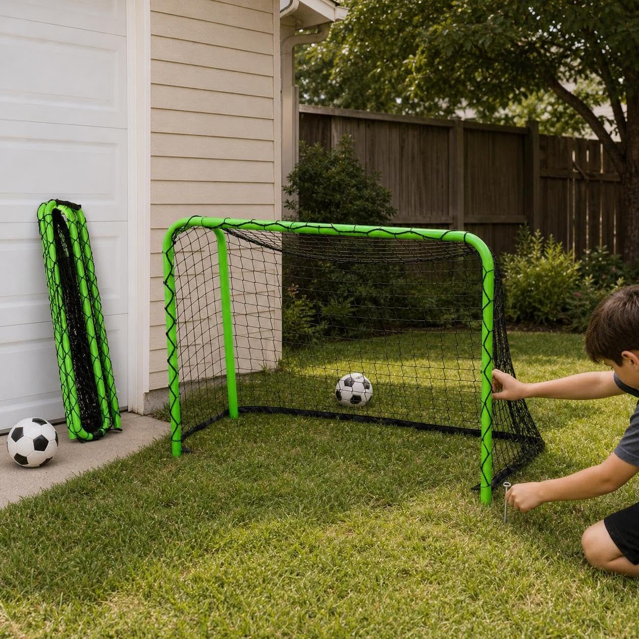 Porta da Calcio Pieghevole e Portatile per Bambini - Ideale per Interni ed Esterni - per casa