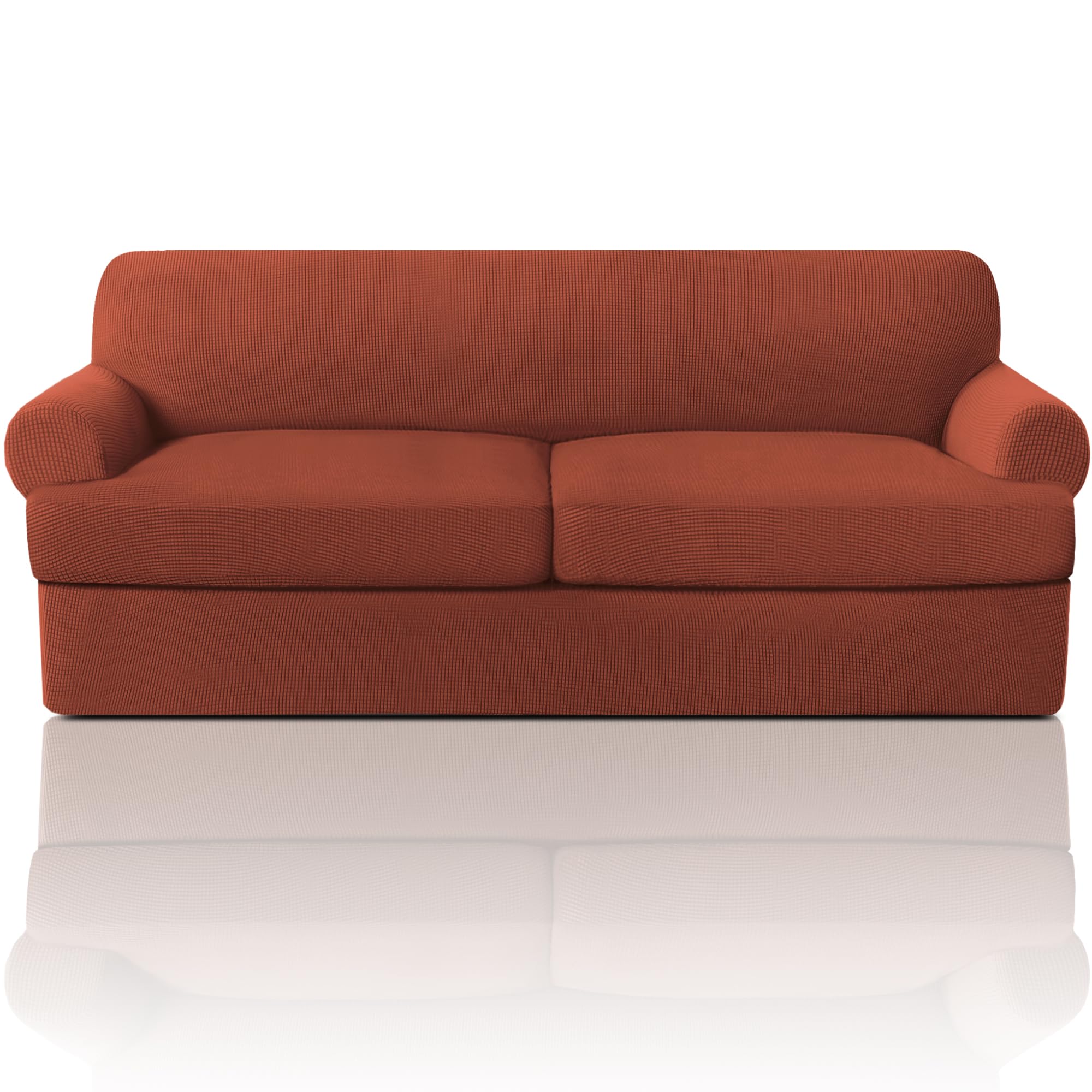 PrinceDeco T Cushion Sofa Slipcover 3 Pieces Sofa Covers for T Cushion Couch Soft Couch Covers Sofa Slip Cover Furniture Covers with 2 Individual T