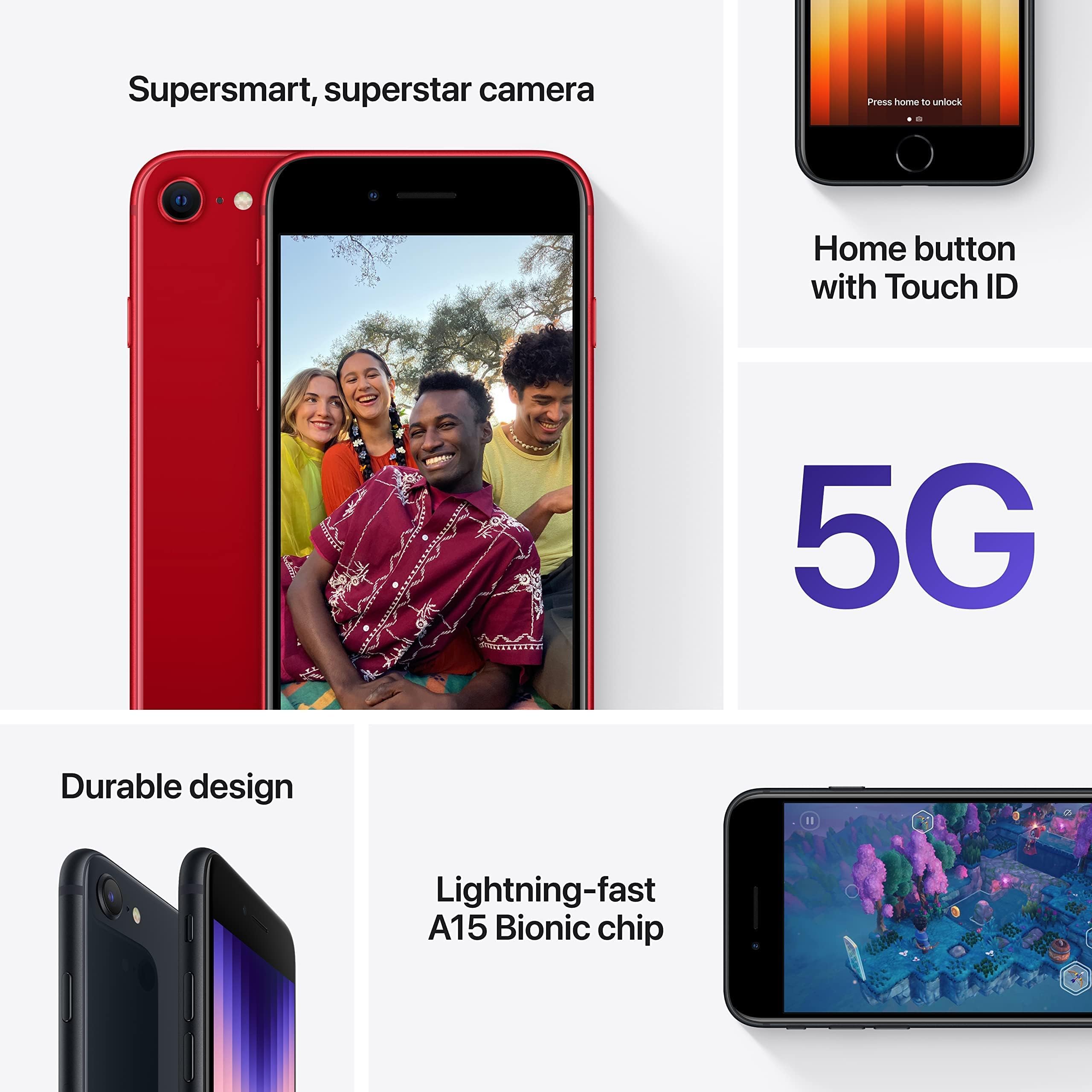 Amazon.com: Apple iPhone SE 3rd Gen, 64GB, Midnight - Boost