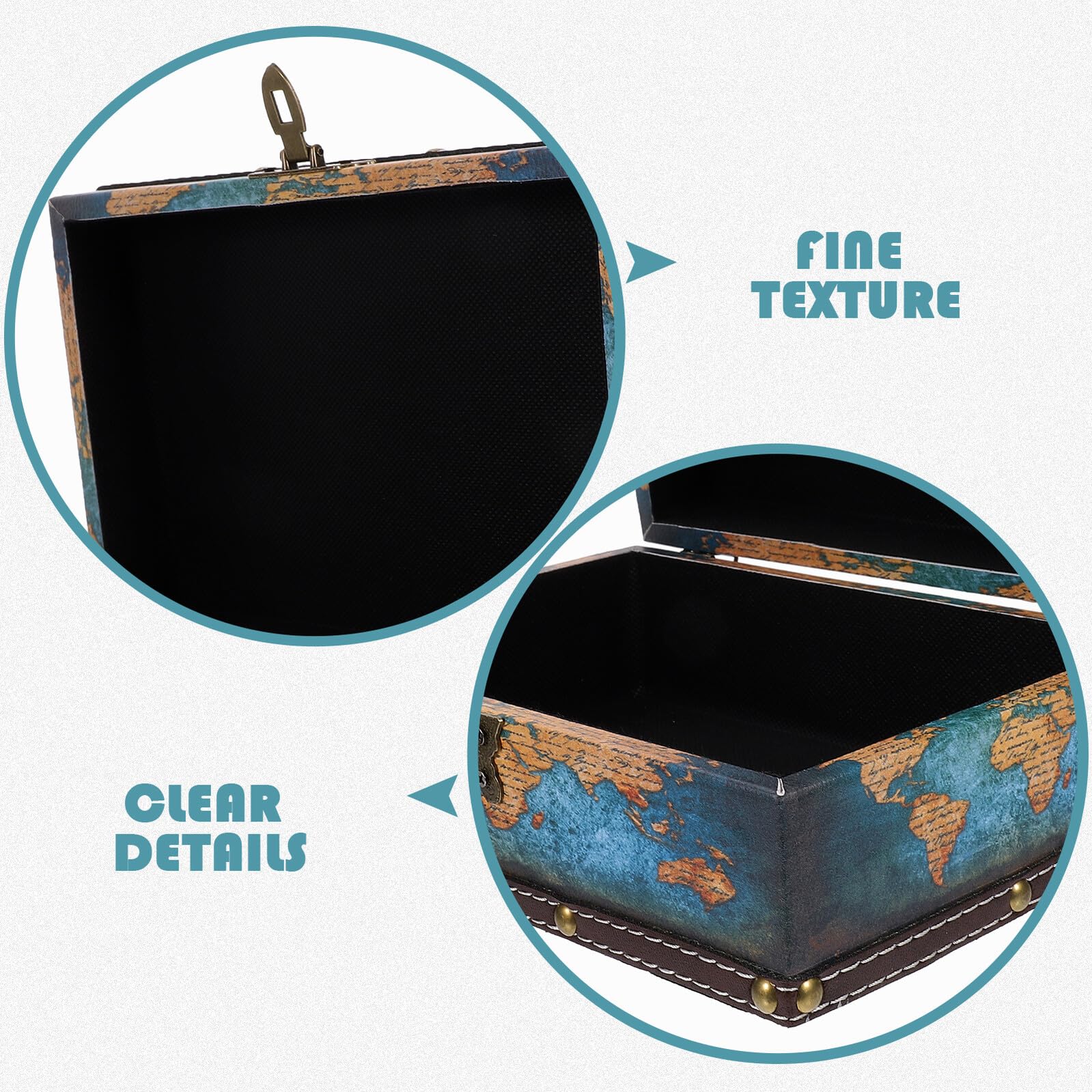 Hölzerne Schatztruhe Vintage Stil Schmuckschatulle Mit Muster Für Aufbewahrungsbox Geschenkbox Dekoration Zuhause Büro Schreibtisch Accessoire