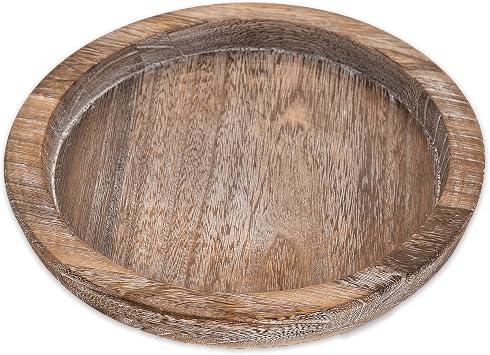 Wooden Serving Tray - Round Wood for Coffee Table, Candle Holder Home Decor, Small Tray, Decorative Trays Decor 8.07 in / 20.5 cm