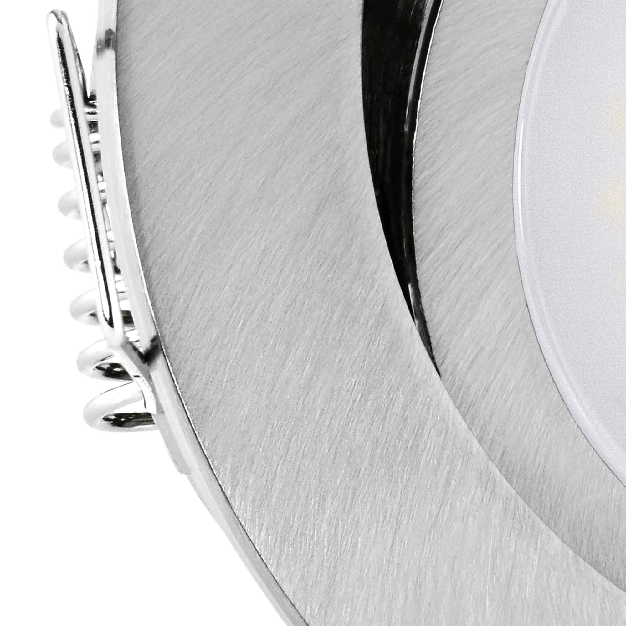 linovum 10 Stück fourSTEP Einbaustrahler LED schwenkbar dimmbar ohne Dimmer - LED GU10 5W neutralweiß - Spot rund gebürstet