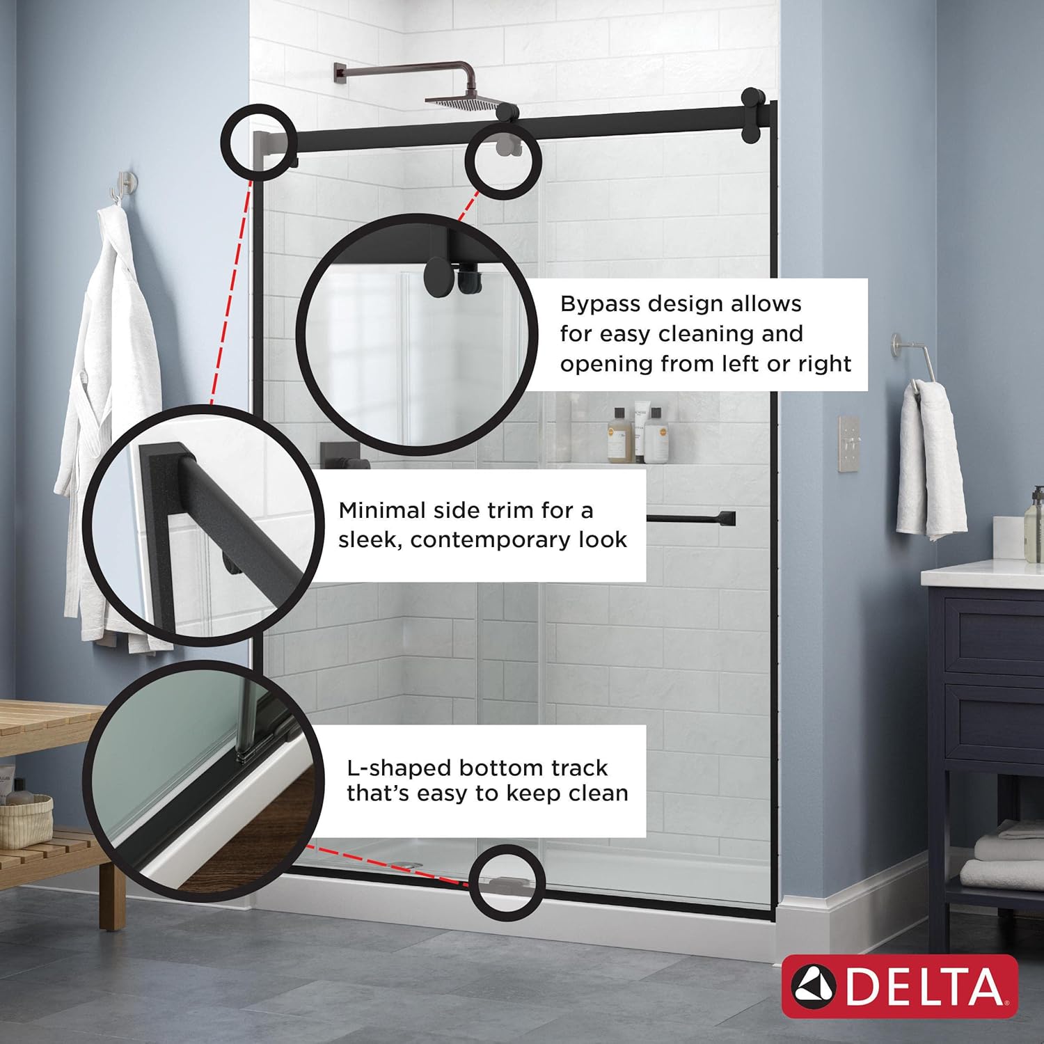 Buy Delta Shower Doors SD3172662 Windemere SemiFrameless Contemporary