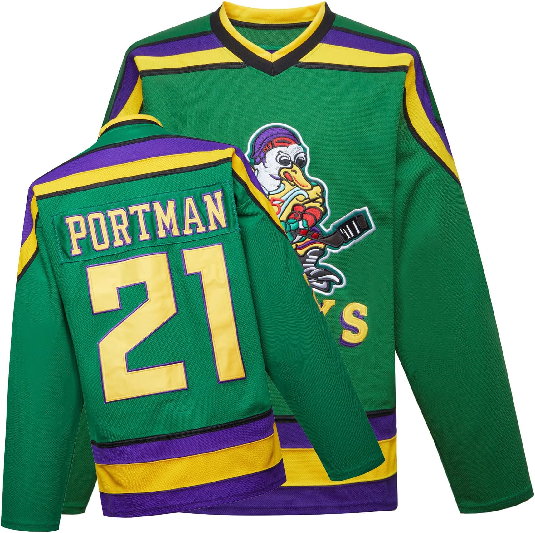 Mighty Ducks Jersey Movie Ice Hockey Jersey Charlie Conway #96 Adam Banks #99, 90S Hip Hop Clothing for Party with Kids＆Adult